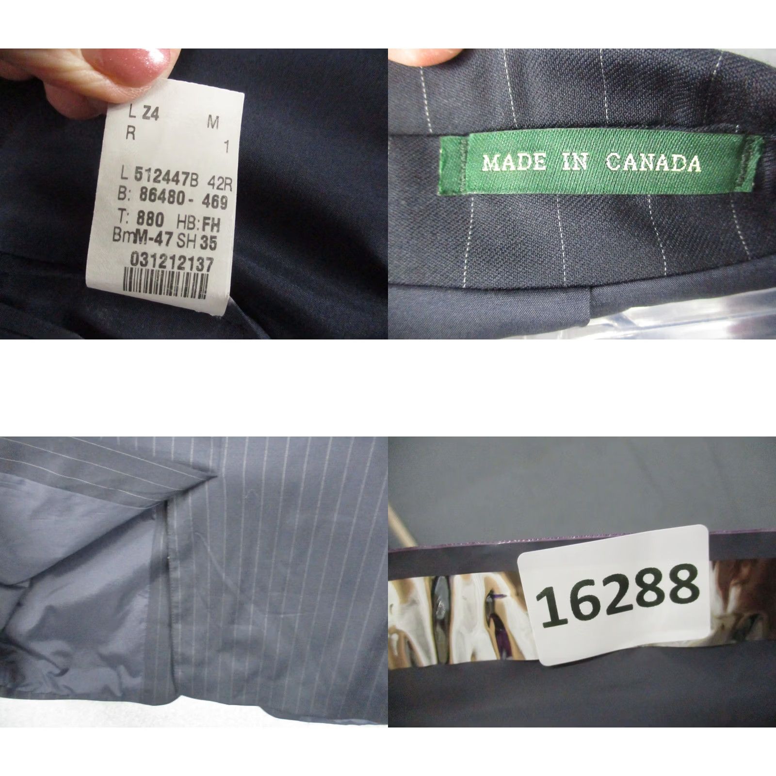 Ralph Lauren LAUREN RALPH LAUREN Wool Blazer 42R Gray Pinstripe Suit Jacket Blazer Men 42 Chest Tweed Notch Lapel Satin Four-Button Size 42R - 9 Thumbnail
