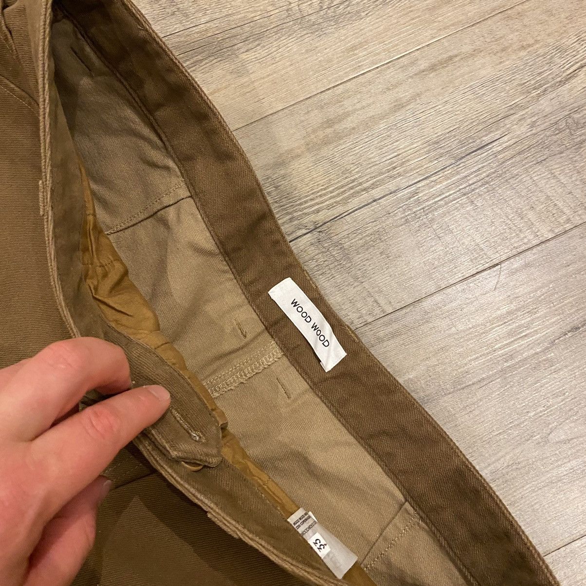 Japanese Brand × Wood Wood Extremely Big Boy Denim Wood Wood Brown Size US 33 - 6 Thumbnail