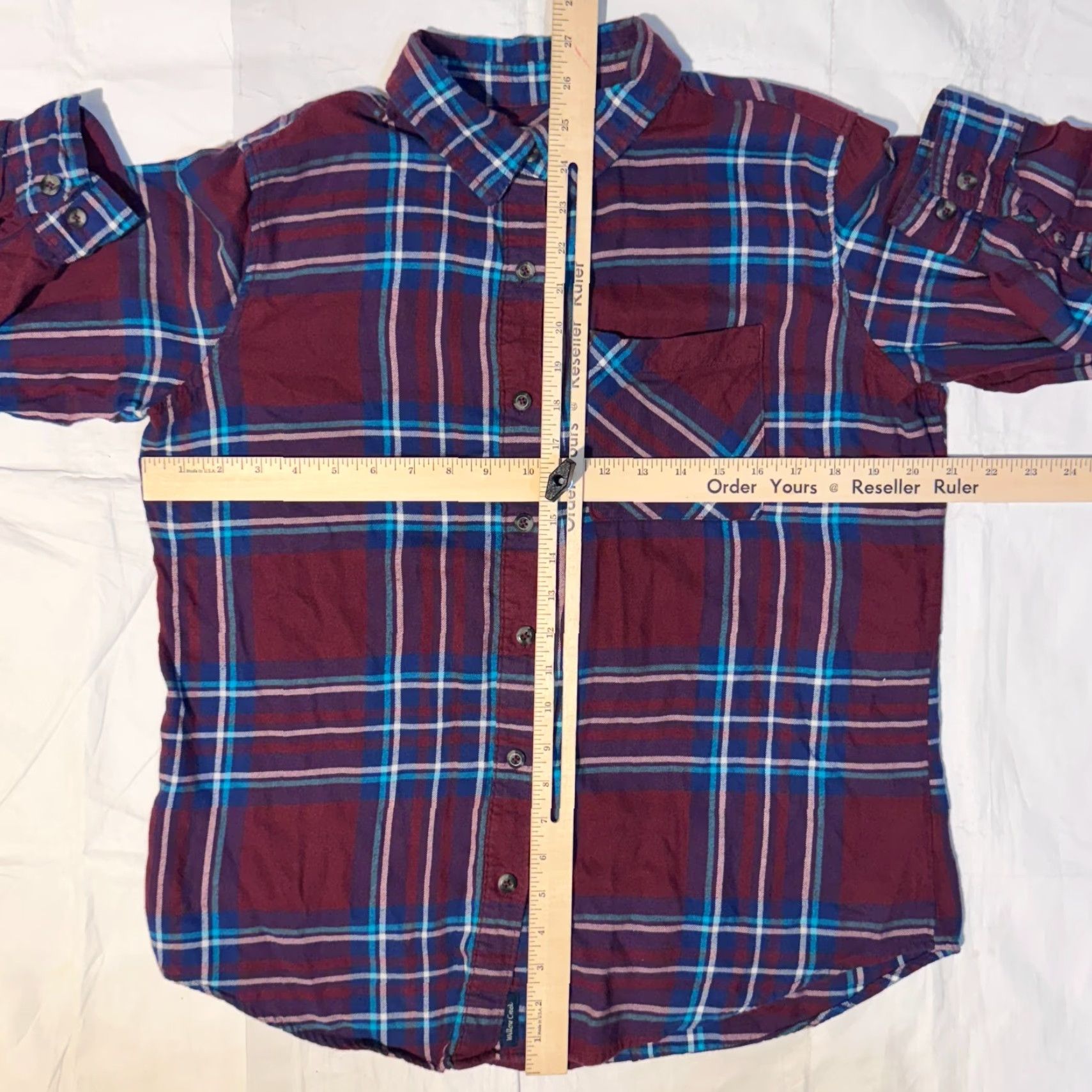 Vintage Magellan Shirt Plaid Button-Up Long Sleeve Classic Fit M Women Red Blue Maroon & Blue Plaid Shirt Size M / US 6-8 / IT 42-44 - 5 Thumbnail