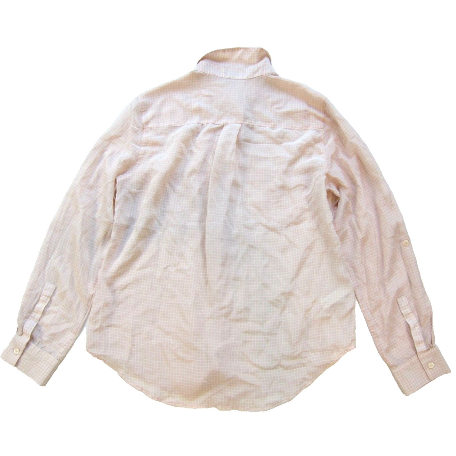 Ann Taylor Ann Taylor 100% Silk Pink White Plaid Collared Button Up Long Sleeve Blouse Med Shirt Women Size M / US 6-8 / IT 42-44 - 2 Thumbnail