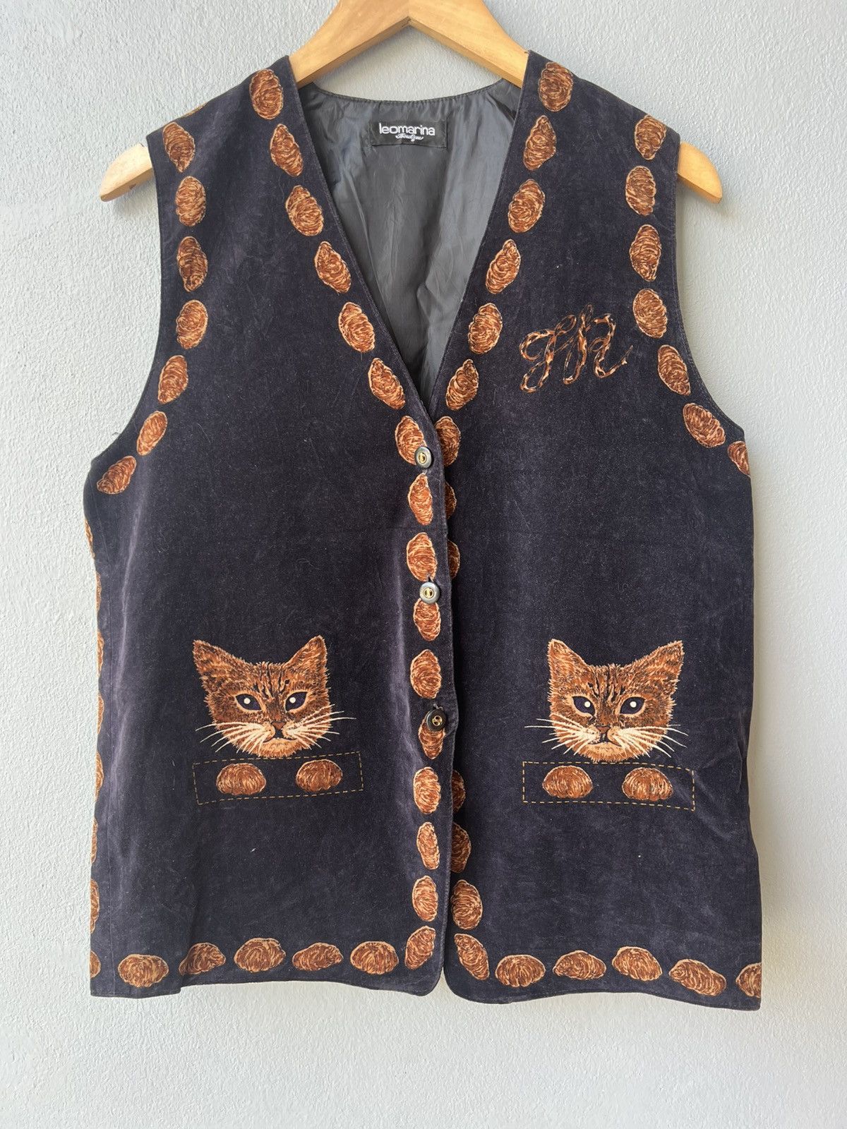 Vintage Vintage Leomarina Boutique Kitten Velvet Vest Size M / US 6-8 / IT 42-44 - 1 Thumbnail