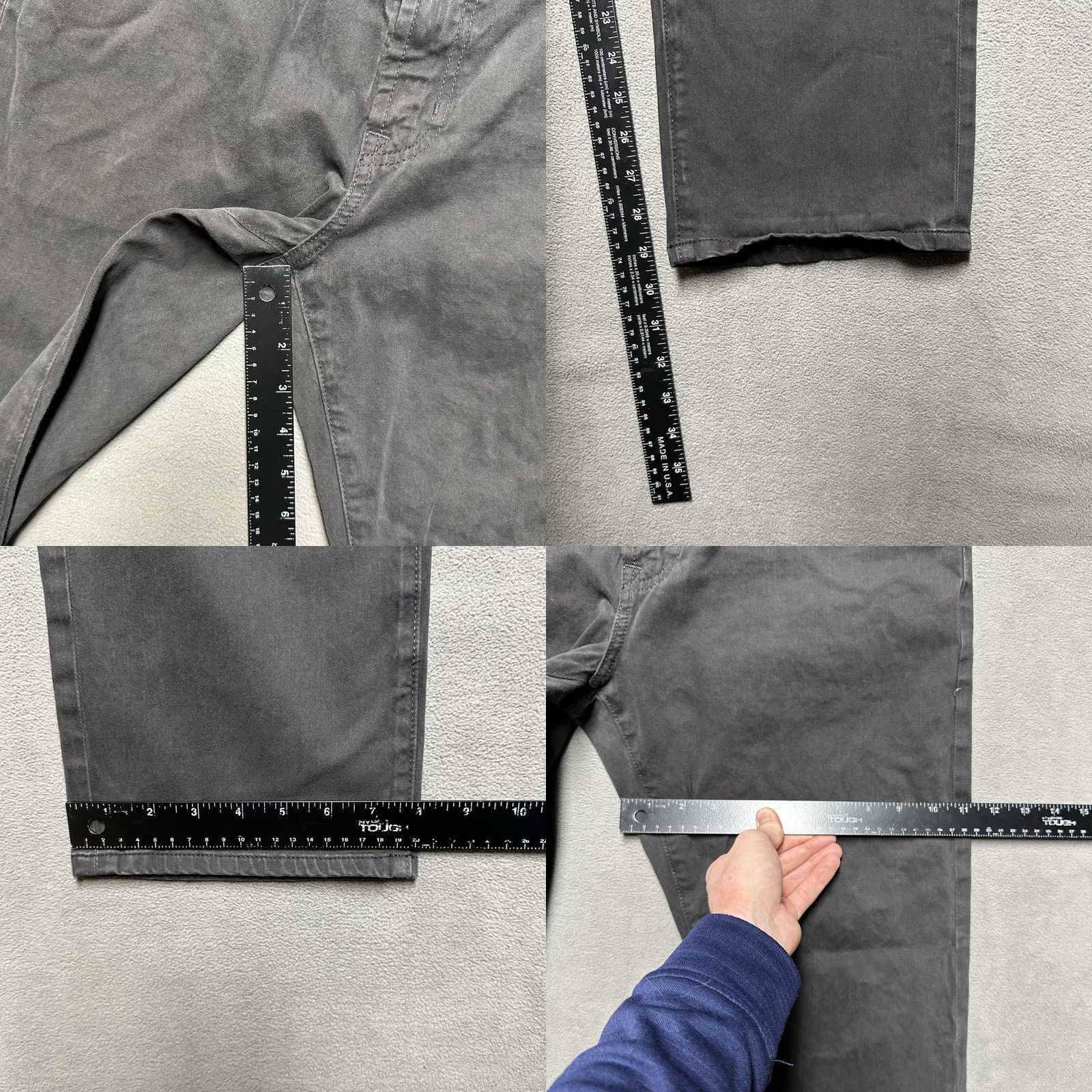 Vintage AG Adriano Goldschmied The Graduate Tailored Leg Pants Mens 34x29.5 Gray Straight 5-Pocket Chino Block Size US 33 - 9 Thumbnail