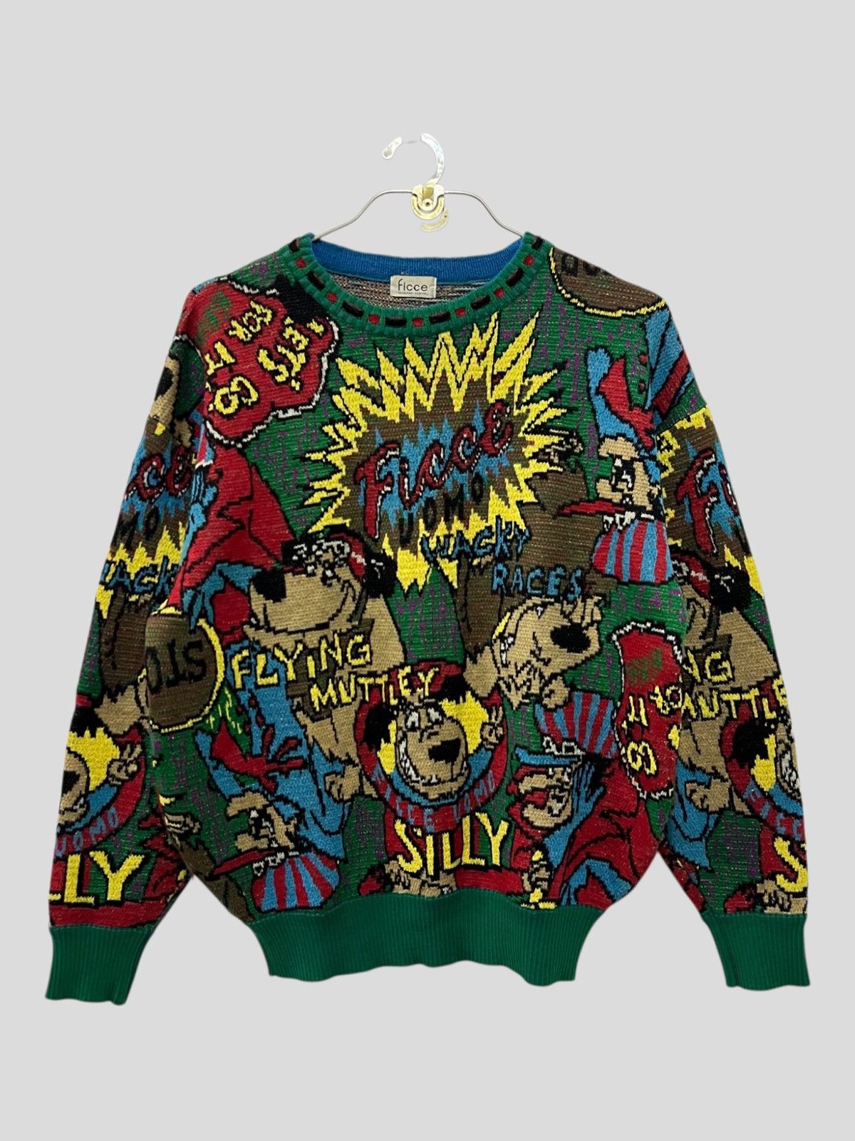 Anime ARCHIVE 80s Ficce Muttley Wacky Race Anime Intarsia Knitwear Size US M / EU 48-50 / 2 - 2 Thumbnail