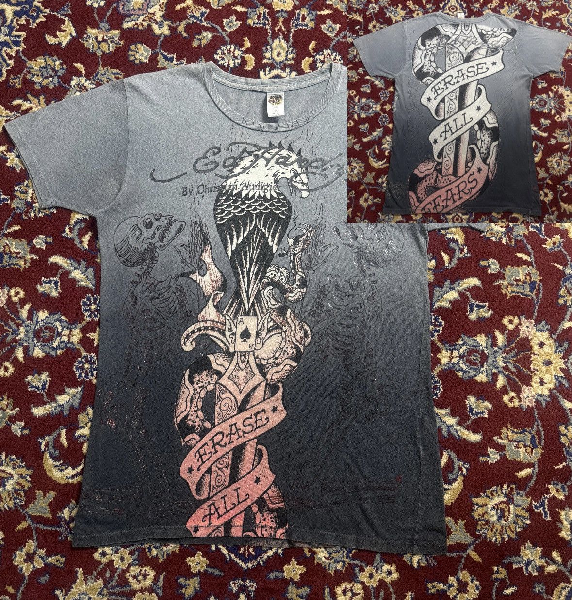 Ed Hardy Ed Hardy Christian Audigier Skeleton Eagle Snake Dagger y2k Size US M / EU 48-50 / 2 - 1 Thumbnail