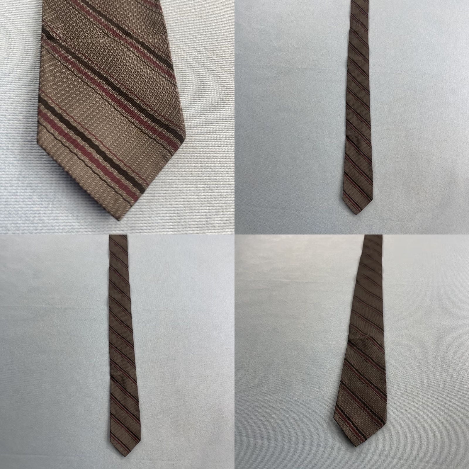 MCM VINTAGE Tie Repp Tie Skinny Woven MCM Stripe Gray Red Black Slim Tie 2x54 Neckwear Men One Size Gray Red Black Multi 1960s Capsule Necktie Size ONE SIZE - 10 Thumbnail