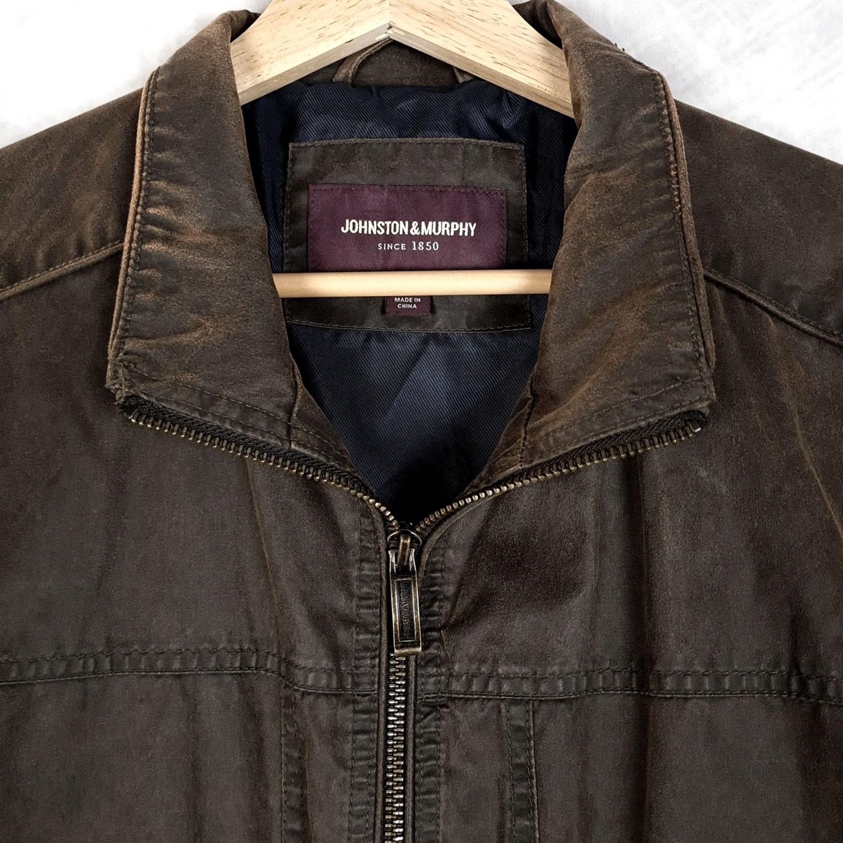 Johnston & Murphy Johnston & Murphy Jacket Mens M Brown Full Zip Lined Collared Windscreen Casual Size US M / EU 48-50 / 2 - 2 Thumbnail