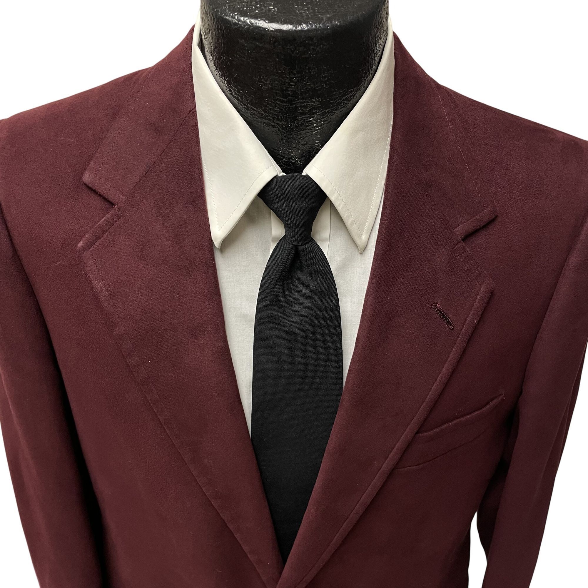 Other Vtg Webbs MAROON Burgundy Sport Coat FEATHER Suede Jacket Size 40R - 2 Thumbnail