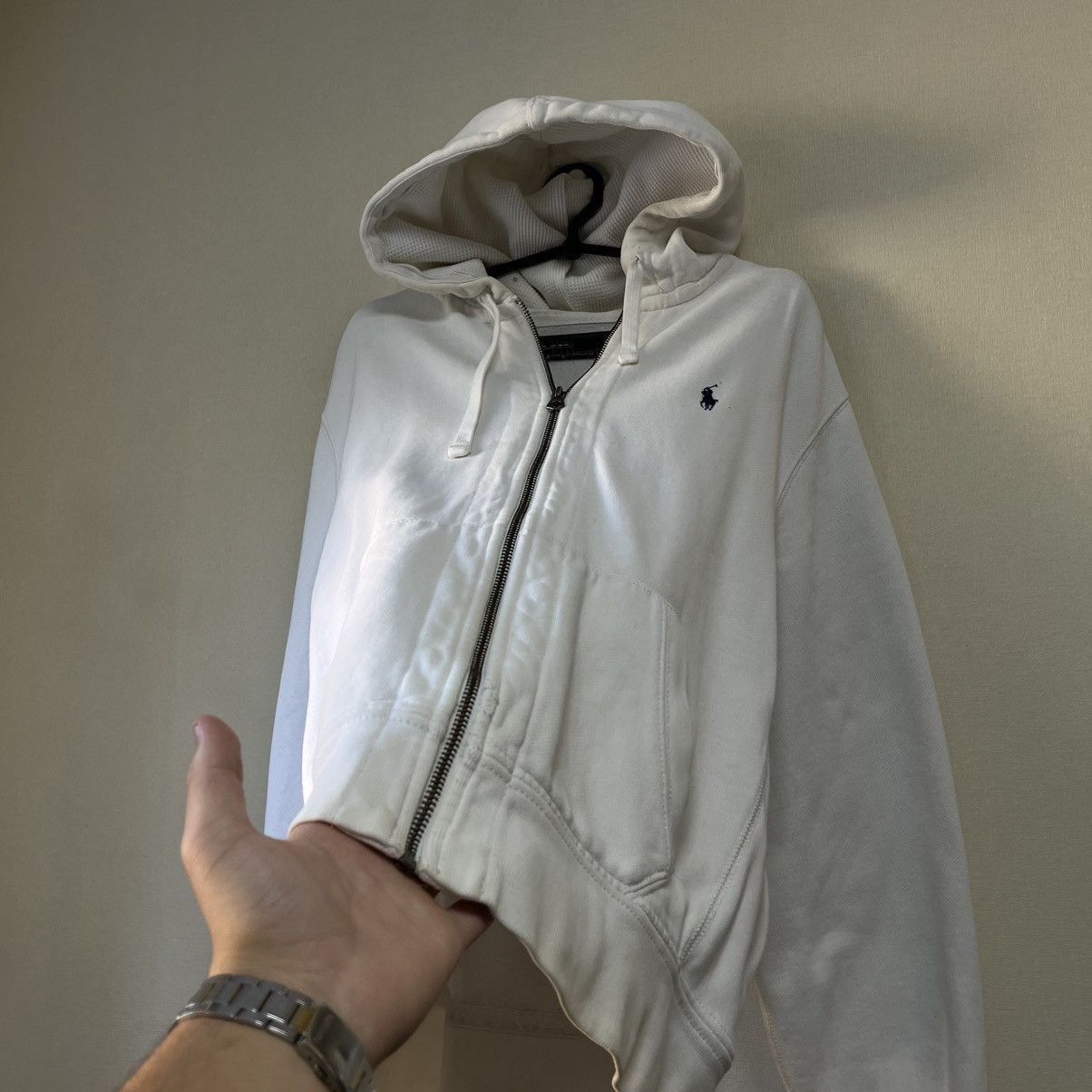 Polo Ralph Lauren Vintage Polo Ralph Lauren Zip Hoodie White Jumper Size US L / EU 52-54 / 3 - 5 Thumbnail