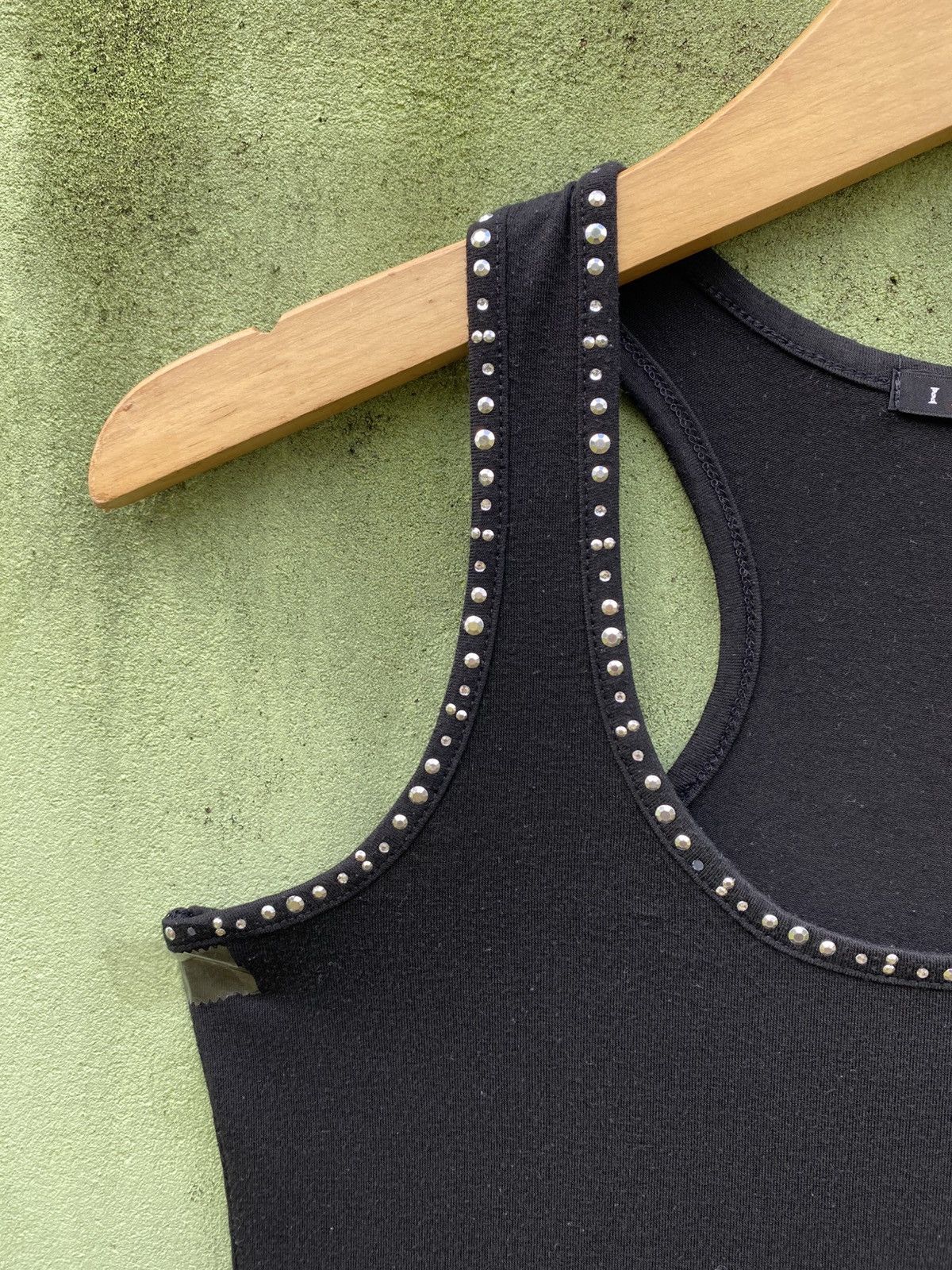 Japanese Brand INGNI Studded Ribbed Tank Top Black Japanese Punk Style Size M / US 6-8 / IT 42-44 - 3 Thumbnail