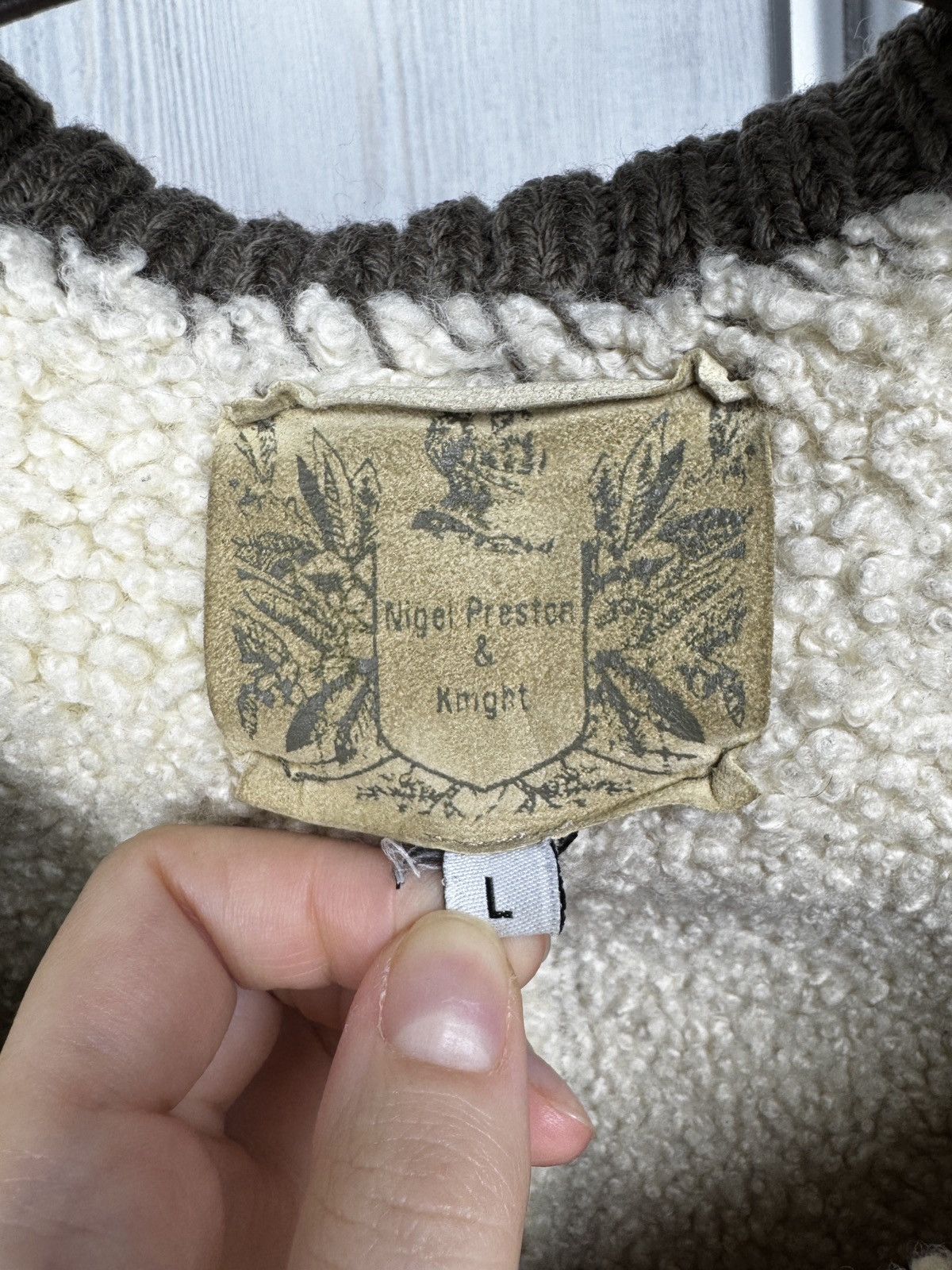 Other Nigel Preston & Knight beige distressed shearling jacket Size L / US 10 / IT 46 - 11 Thumbnail