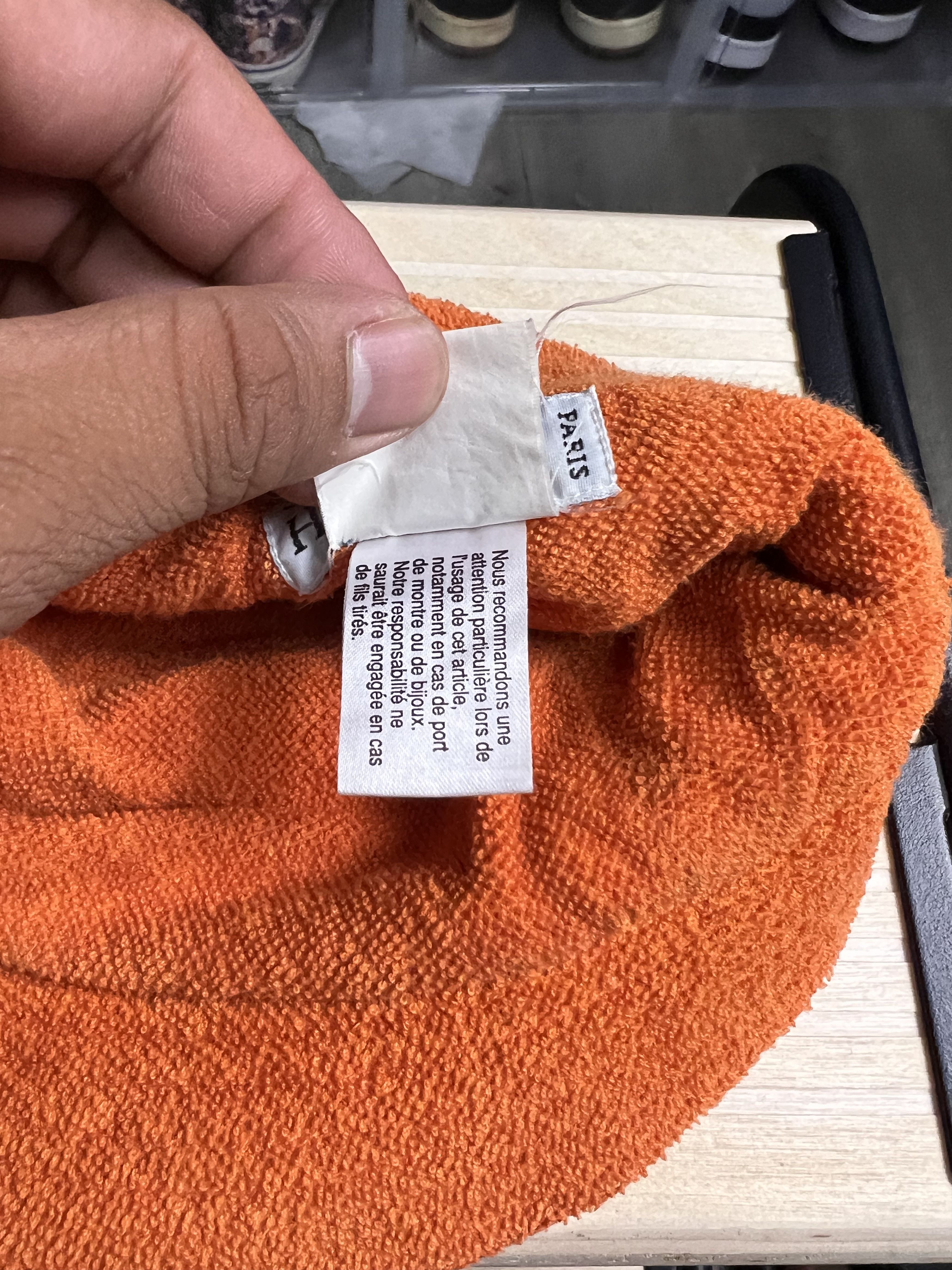 Hermes Motsch Pour Hermes - Khaki and Orange Terry Hat Size ONE SIZE - 3 Thumbnail