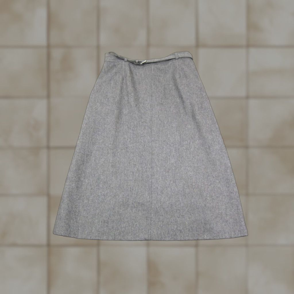 Vintage VINTAGE Austin Hill Skirt Womens 12 Gray Wool A-Line Knee Length Made in USA 80s Mens Womens Girls Size 34" / US 12 / IT 48 - 1 Thumbnail