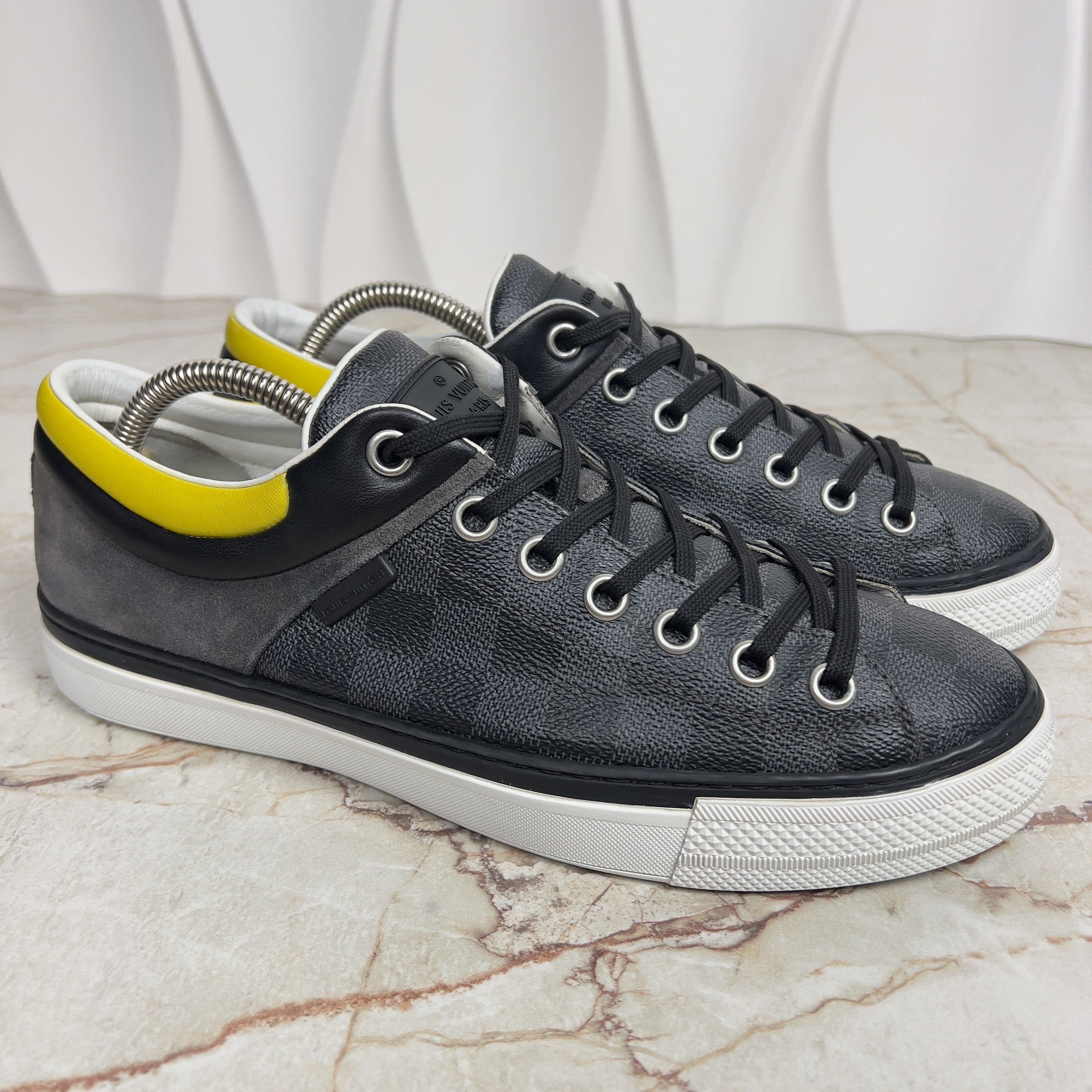 Gucci Twister Trainers Gray Damier Suede Canvas Leather Size US 8 / EU 41 - 3 Thumbnail
