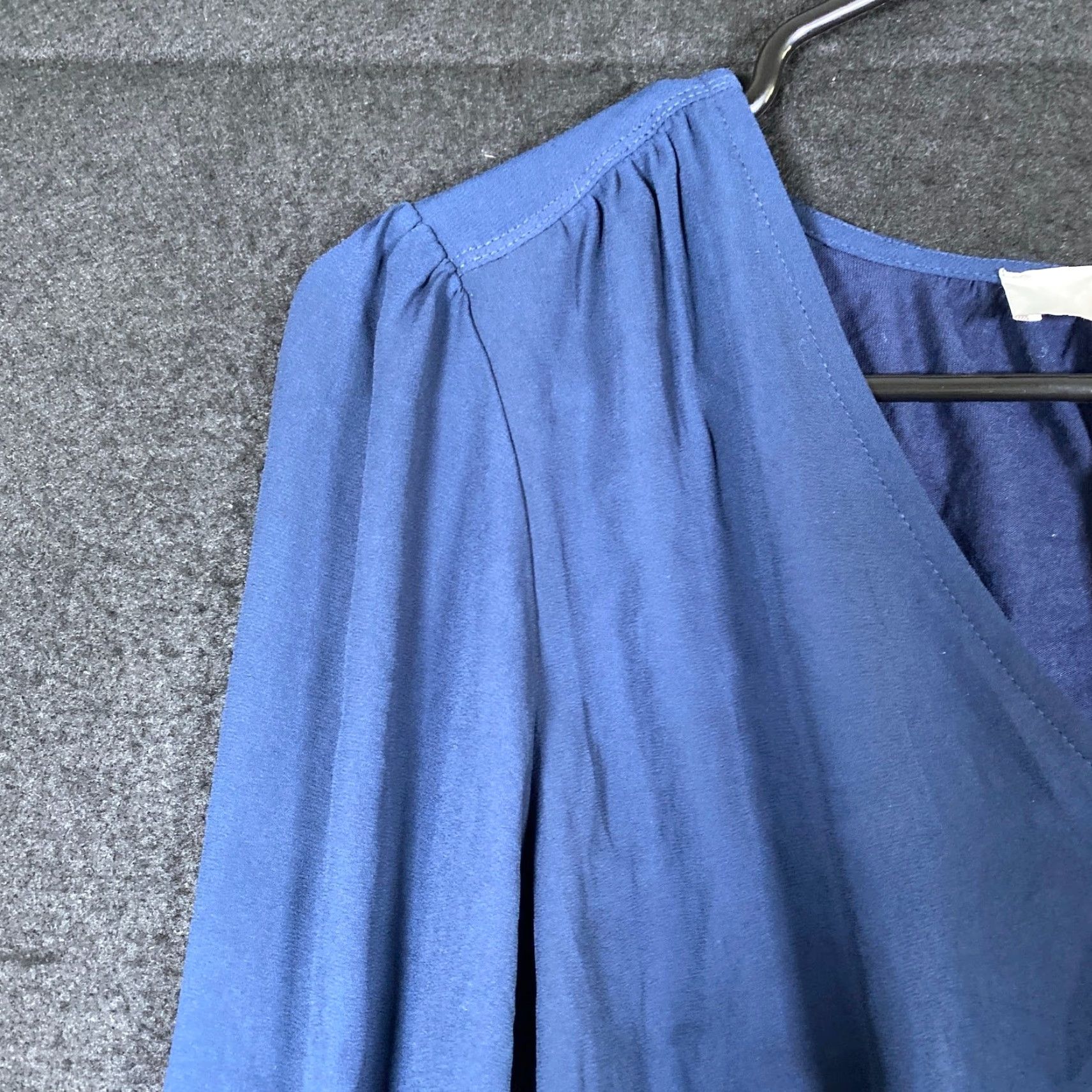 Loft LOFT Womens Blouse Blue Long Sleeve V Neck Button Front Woven Medium Size M / US 6-8 / IT 42-44 - 4 Thumbnail