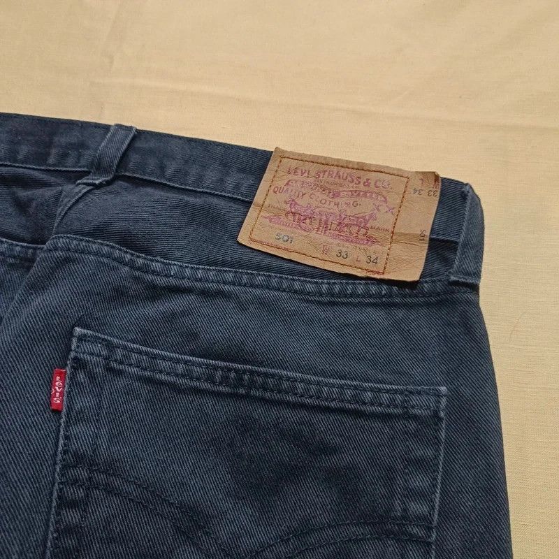 Levi's Vintage Levis 501 Black Jeans Made in USA fits W31 L29 1997 Size US 31 - 5 Thumbnail