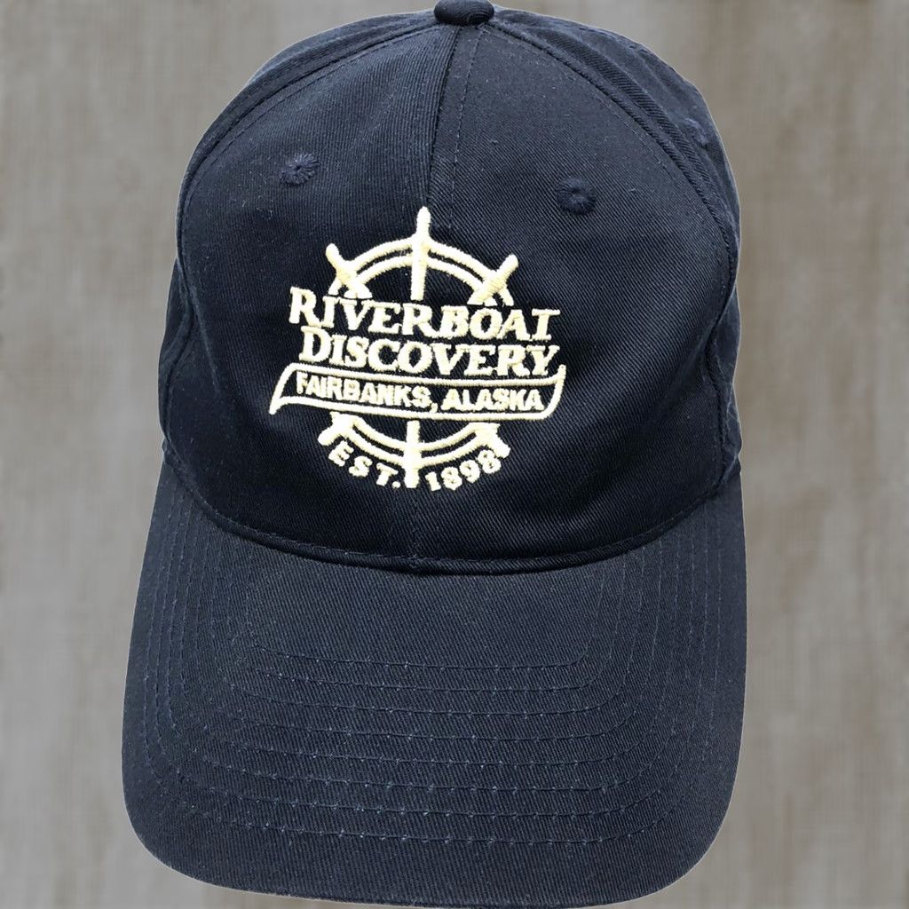 Vintage River Boat Discovery Hat Cap Strap Back Blue Fairbanks Alaska Base Ball Dad Boat Size ONE SIZE - 1 Thumbnail