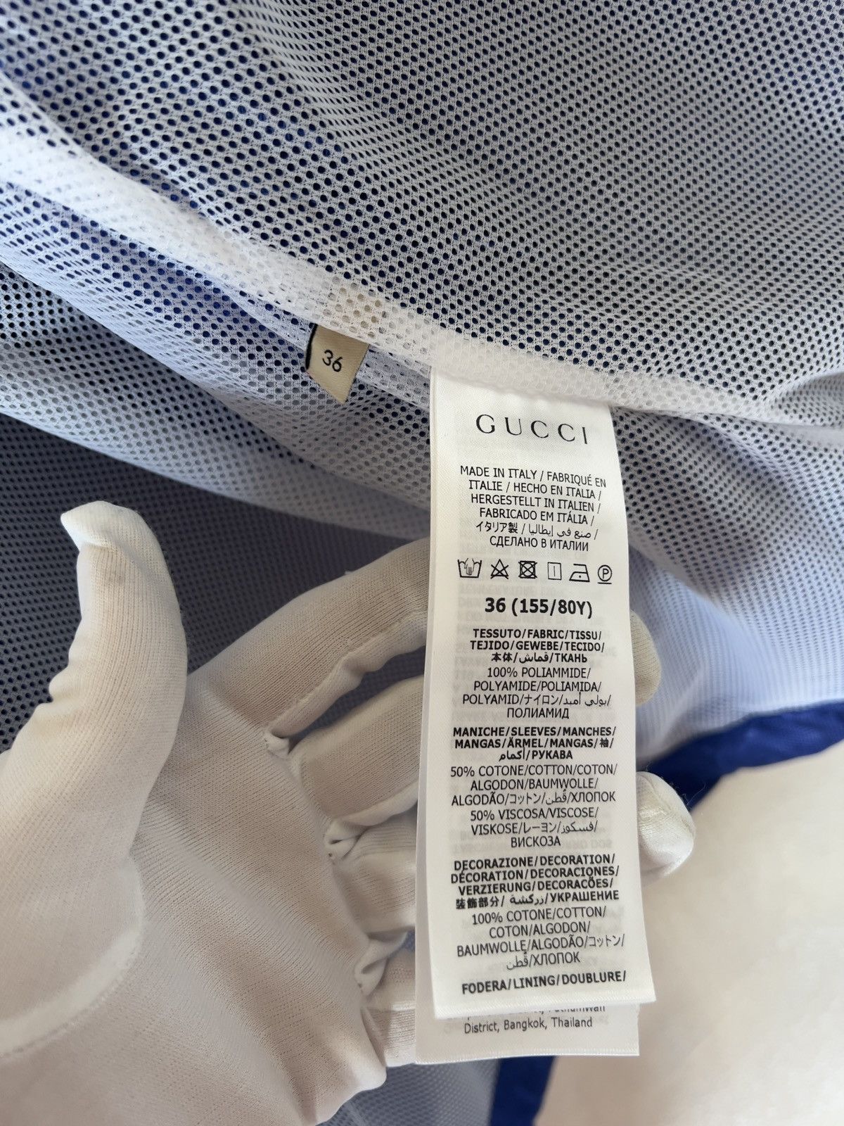 Adidas × Gucci Adidas x Gucci Blue Monogram Jacket - Iconic Collaboration Size XS / US 0-2 / IT 36-38 - 7 Thumbnail