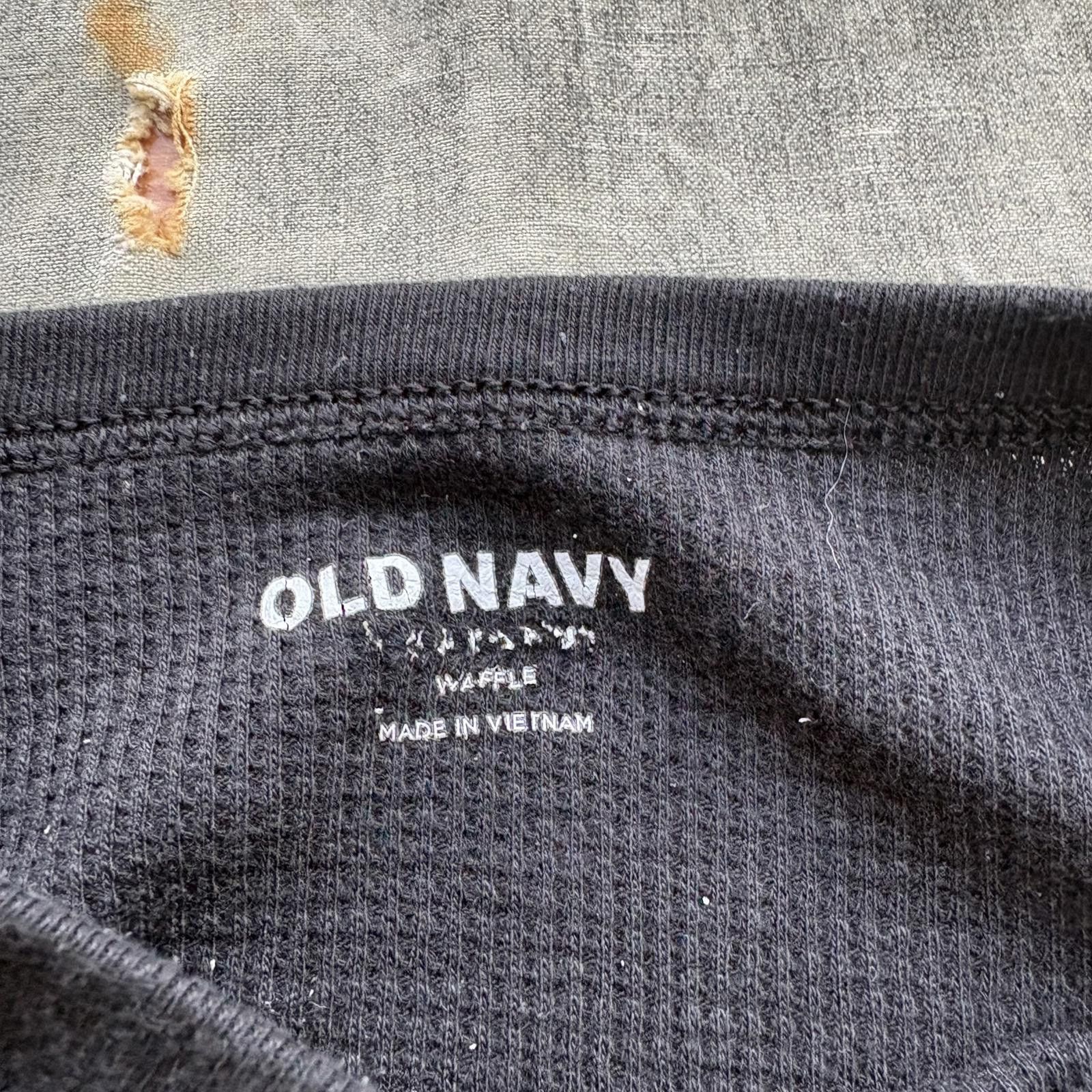 Old Navy Vintage Y2K Black Old Navy Grunge Waffle Knit Thermal Shirt Size US XS / EU 42 / 0 - 2 Thumbnail