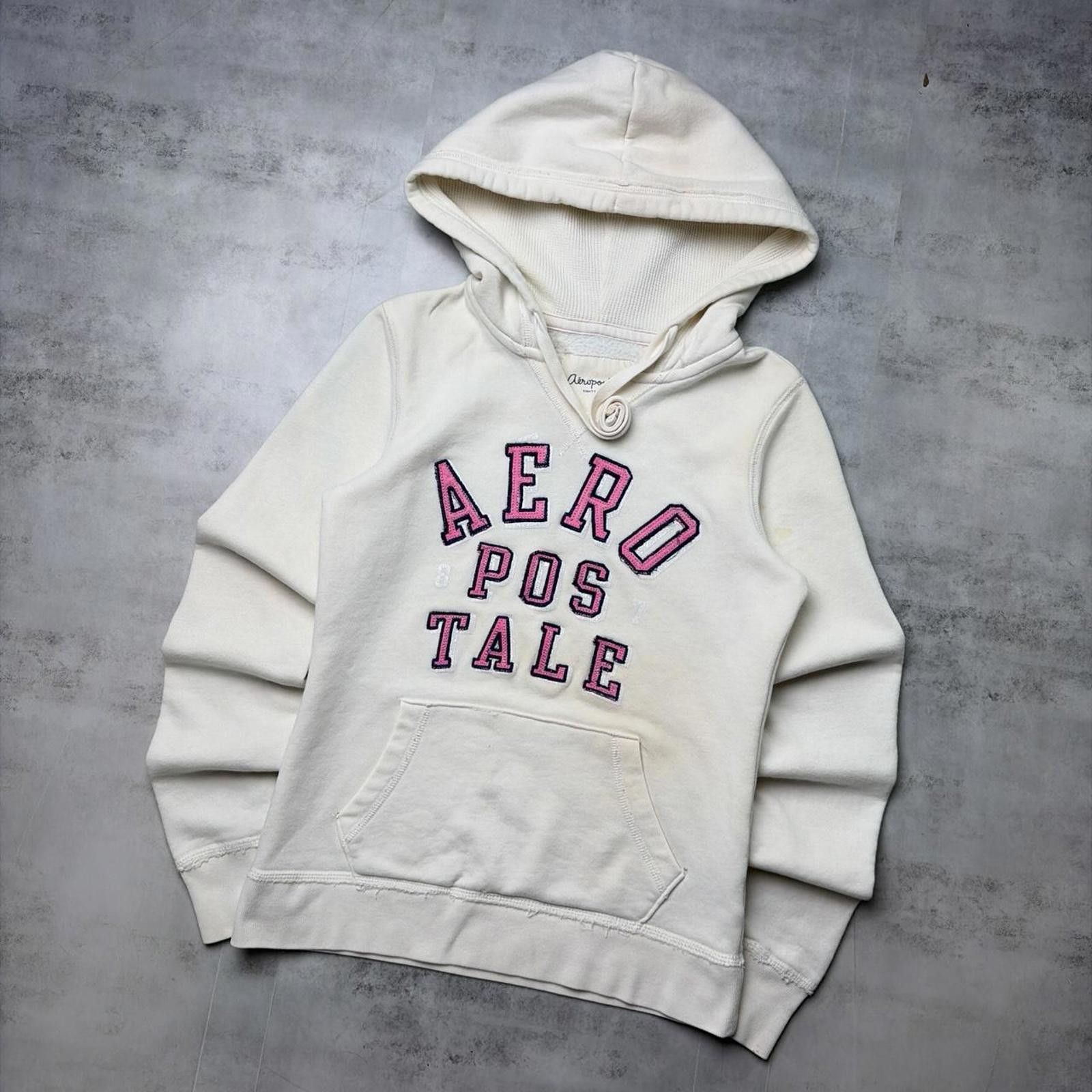 Aeropostale Y2K White Aeropostale Grunge Skater Thermal Hoodie Size S / US 4 / IT 40 - 2 Thumbnail