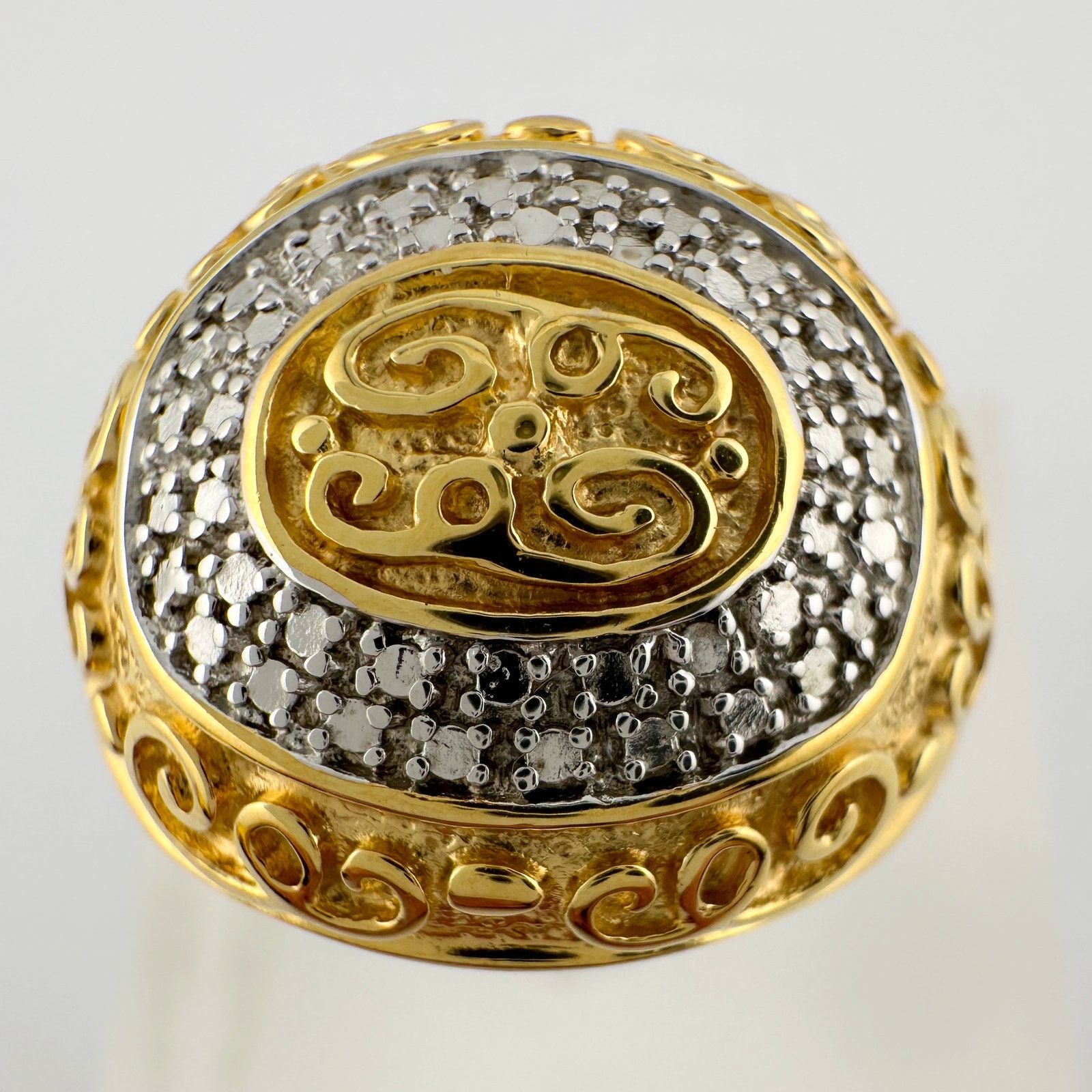 Other Gold and Silver Statement Ring with Ancient Motif - Size 7.5 Size ONE SIZE - 6 Thumbnail