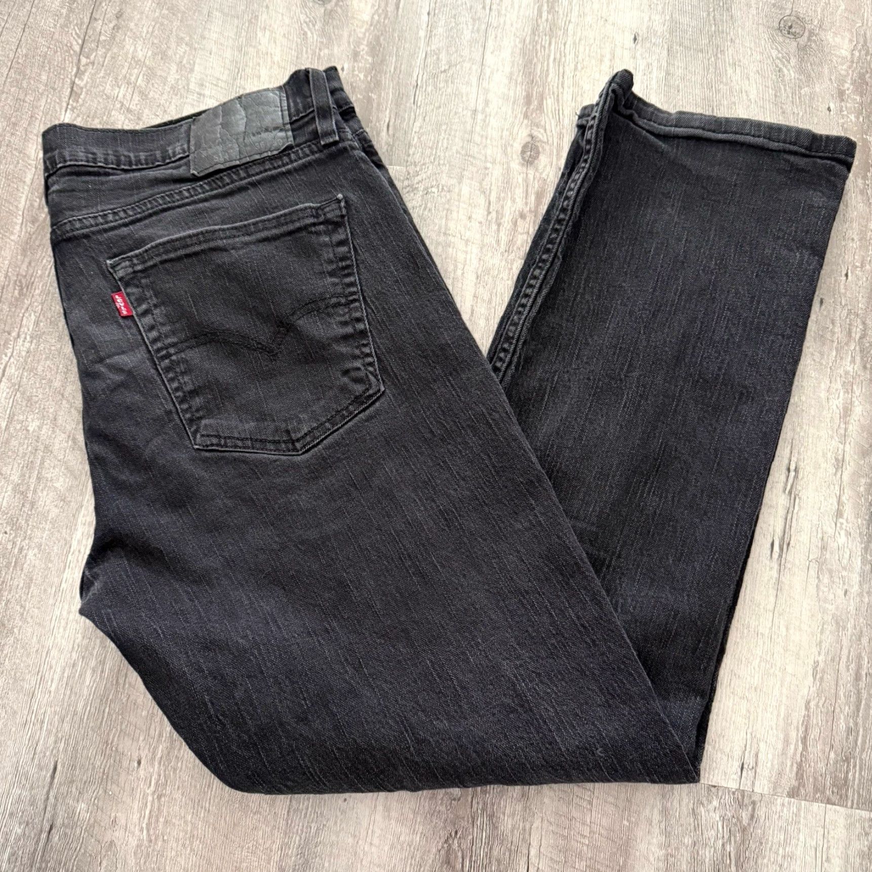 Levi's Levi’s 514 Jeans Mens 36x30 Slim Straight Medium Wash Black Denim Stretch Regular 5-Pocket Zip Closure Cotton Elastane Logo Button Mens Size US 36 / EU 52 - 5 Thumbnail