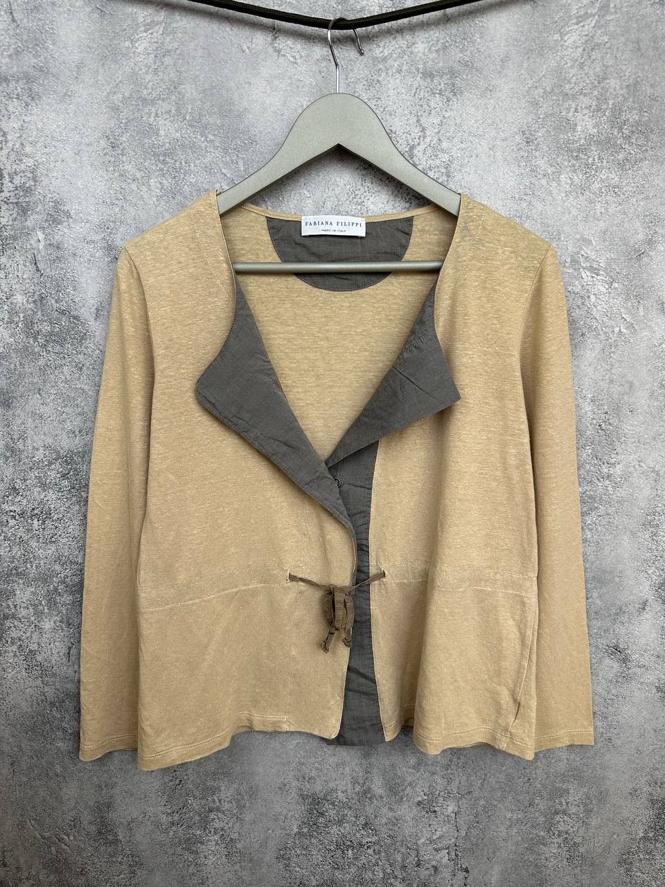 Fabiana Filippi Fabiana Filippi Linen/Cotton Lightweight Tie Front Cardigan Size S / US 4 / IT 40 - 1 Thumbnail