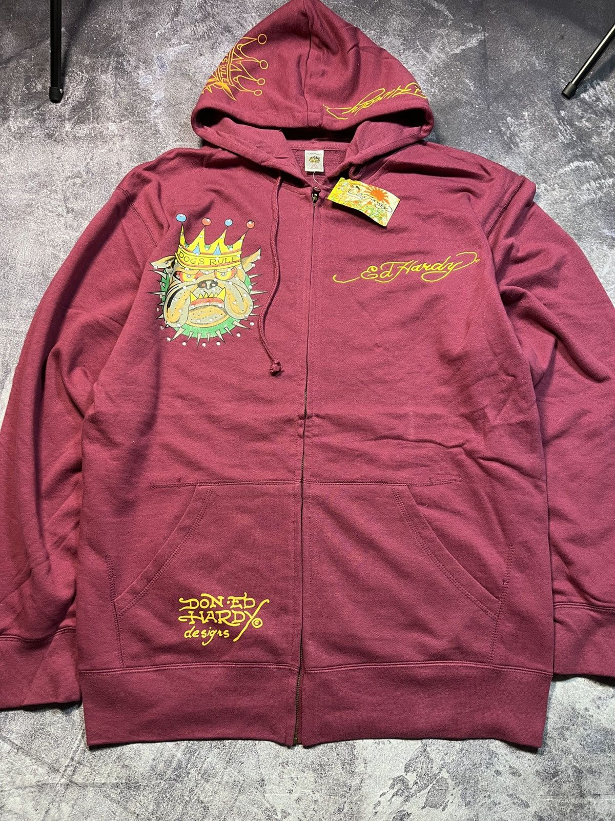 Ed Hardy Ed Hardy by Christian Audigier Zip Hoodie Y2K Streetwear SK8 Size US XXL / EU 58 / 5 - 3 Thumbnail