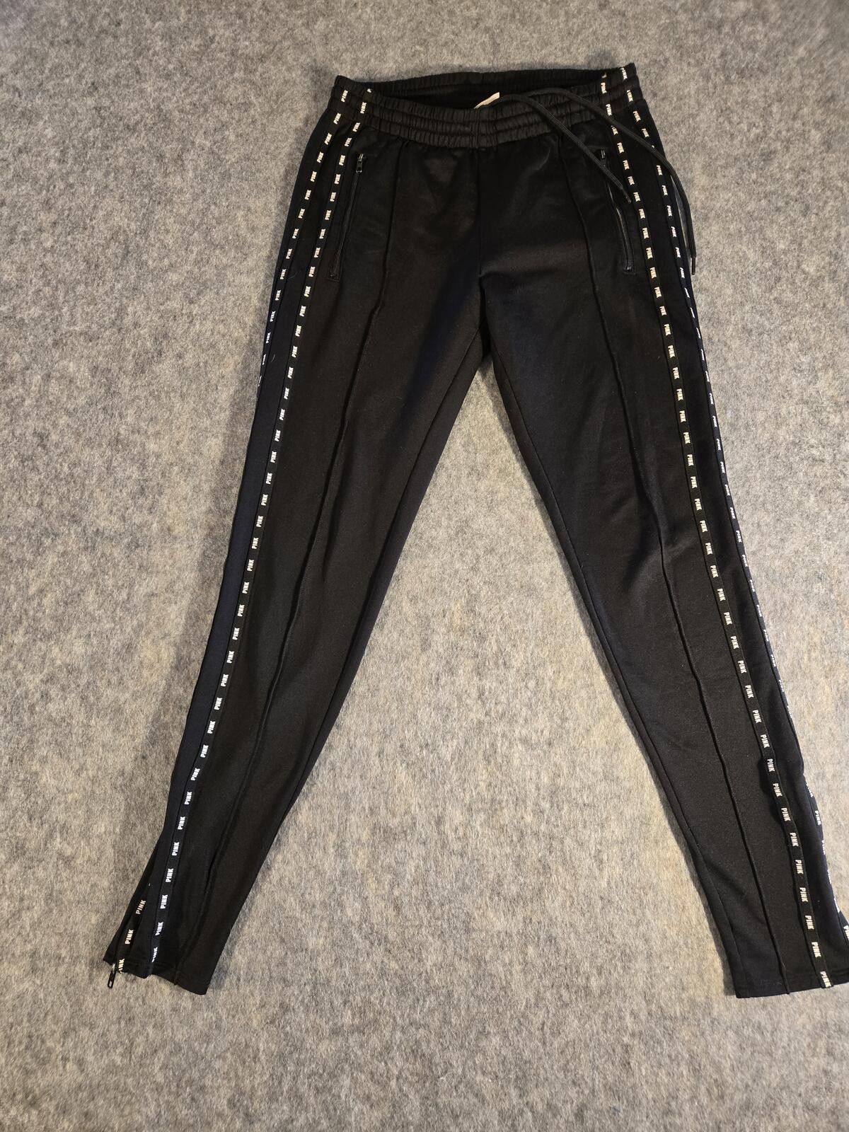 Pink PINK Victoria’s Secret Active Skinny Track Black Pants Sz S Size ONE SIZE - 1 Thumbnail