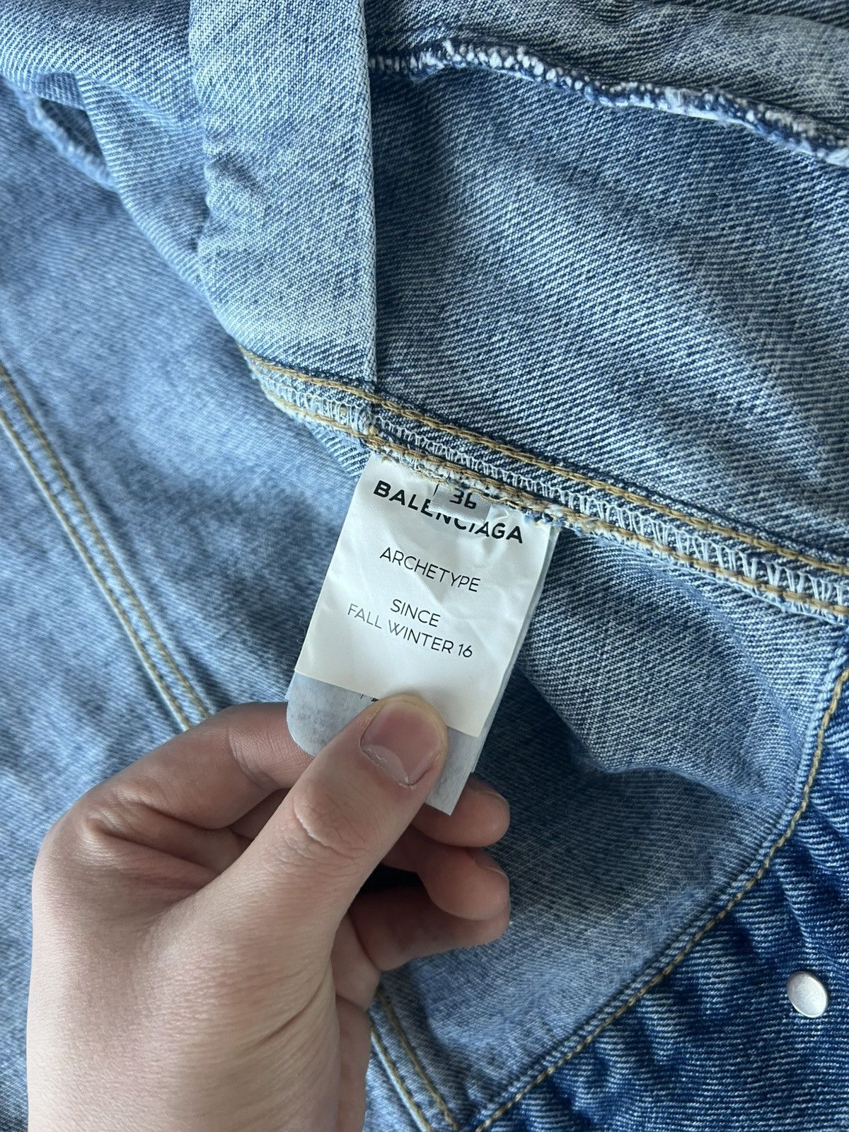 Balenciaga Balenciaga Swing Denim Jacket Size XS / US 0-2 / IT 36-38 - 7 Thumbnail
