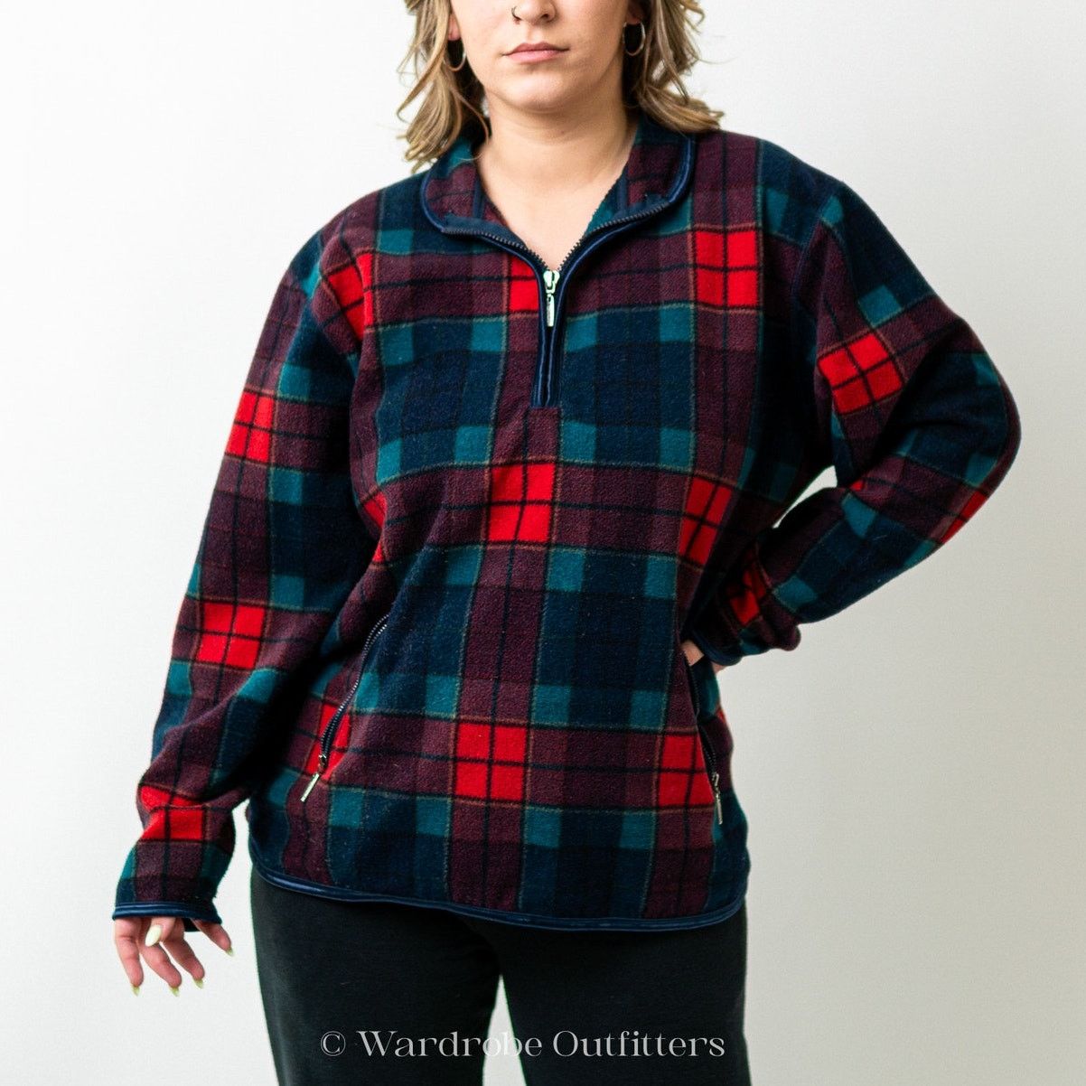 Catalina Vintage 90s Plaid Pullover Sweatshirt Size L / US 10 / IT 46 - 2 Thumbnail