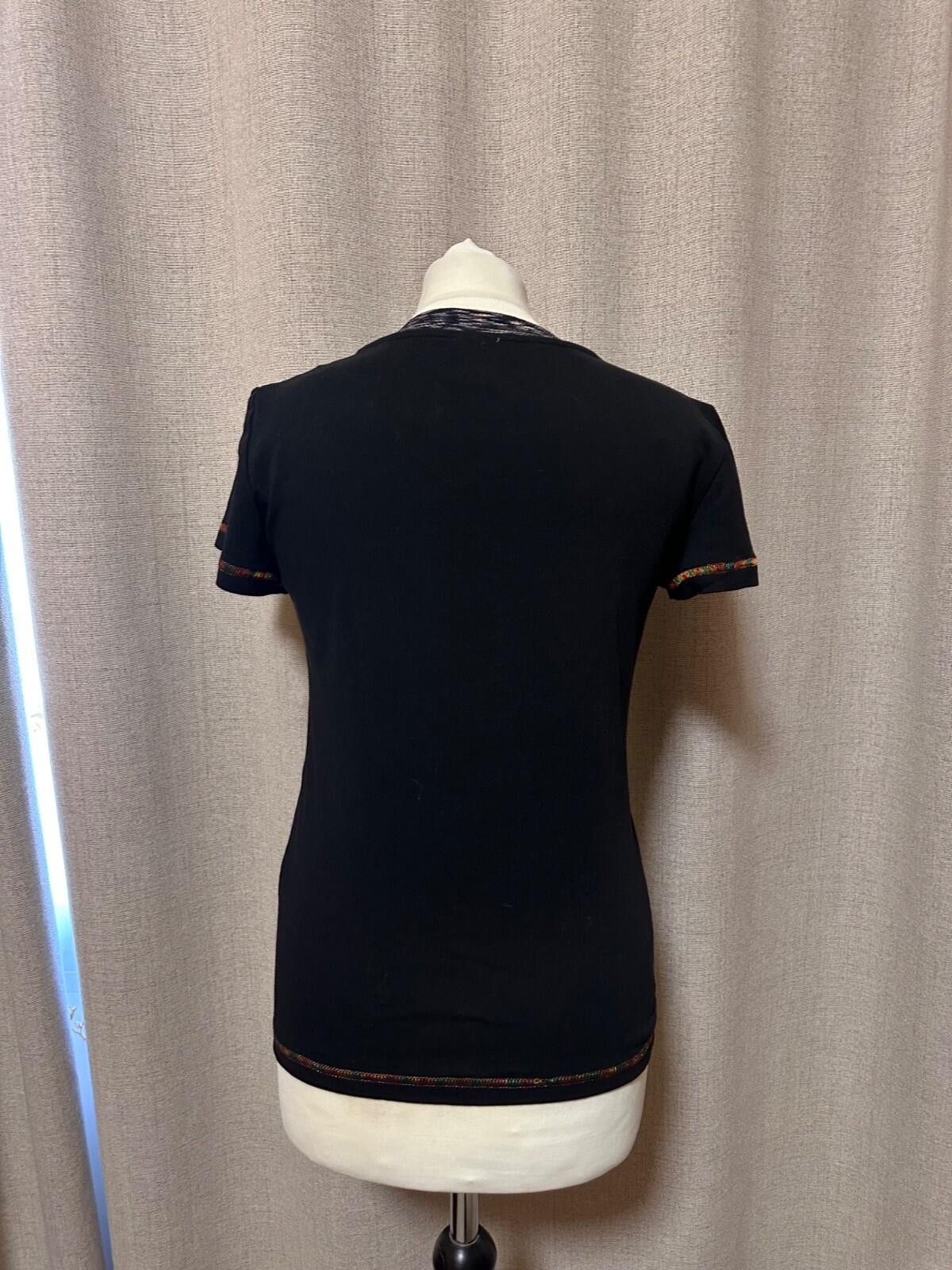 Missoni Missoni Luxury Women's Black Cotton Short Sleeve Tee Shirt Size M / US 6-8 / IT 42-44 - 5 Thumbnail