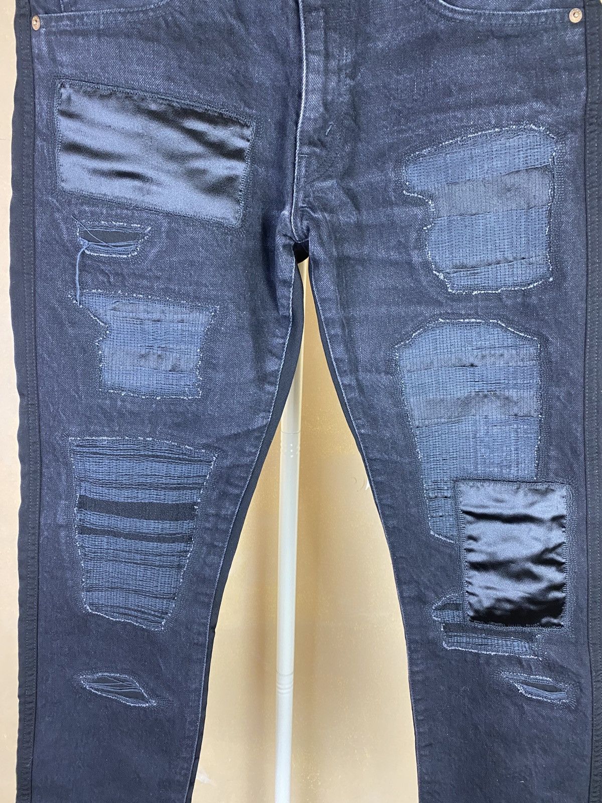 Junya Watanabe Junya Watanabe Man-AD15 Distressed Cinch-Back Denim Pants Size US 33 - 3 Thumbnail