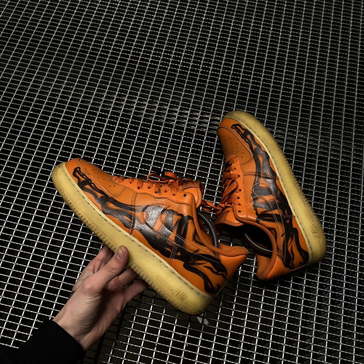 Nike Nike Air Force 1 Skeleton Orange Streatwear Drill Y2K Hype Size US 11 / EU 44 - 1 Thumbnail