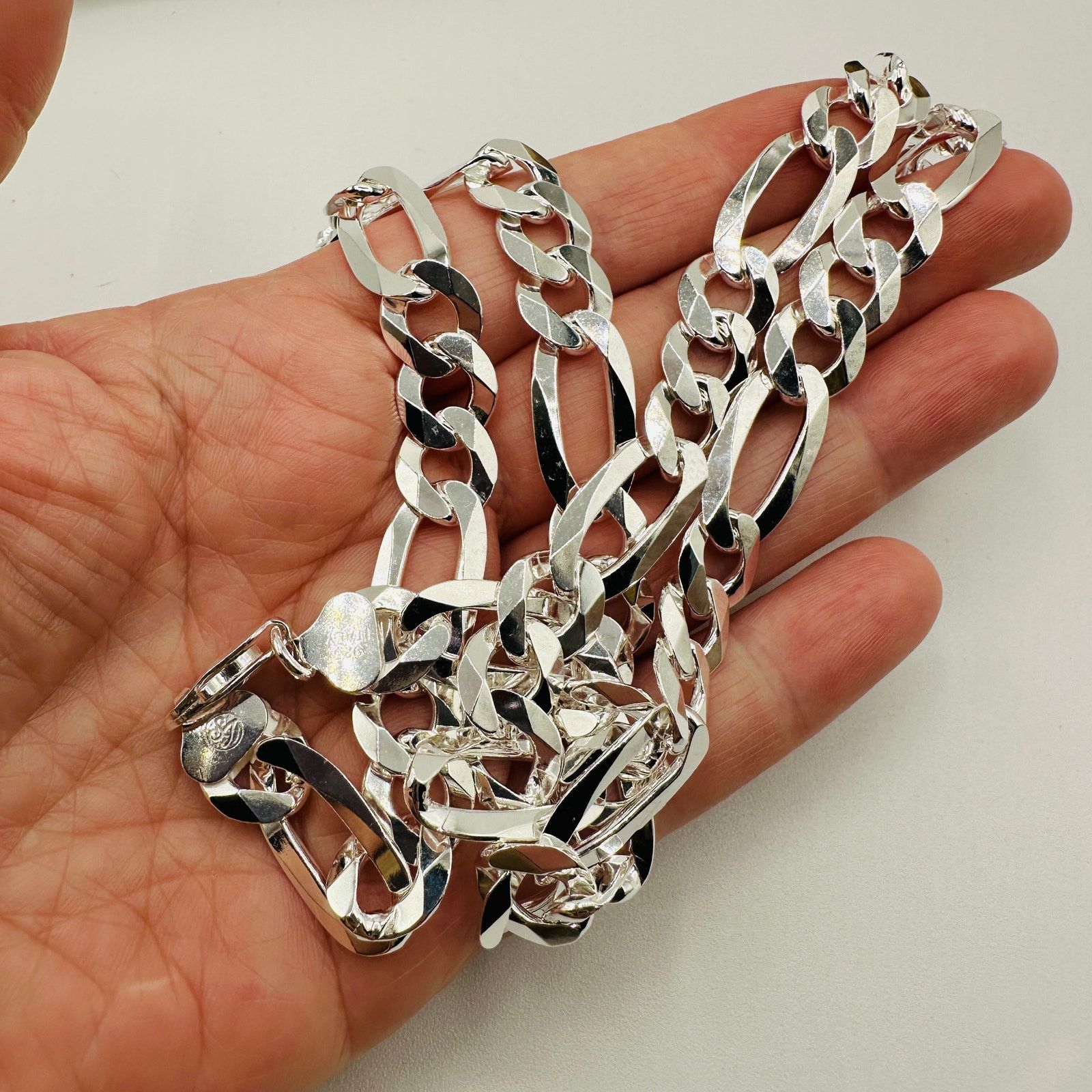 The Unbranded Brand Solid Sterling Silver Flat Figaro 24" Chain Size ONE SIZE - 5 Thumbnail