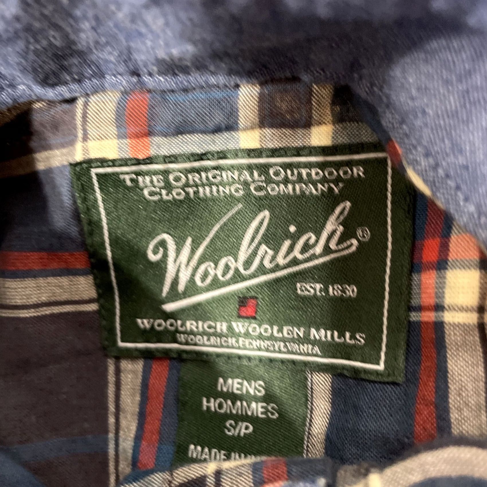 Vintage WOOLRICH Shirt Men S Blue Gray Plaid Red Western Lightweight Oxford S Size US S / EU 44-46 / 1 - 6 Thumbnail