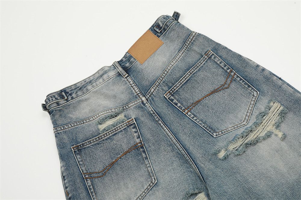 Japanese Brand × Jean American street loose casual wide-leg ripped denim shorts Size US 32 / EU 48 - 5 Thumbnail