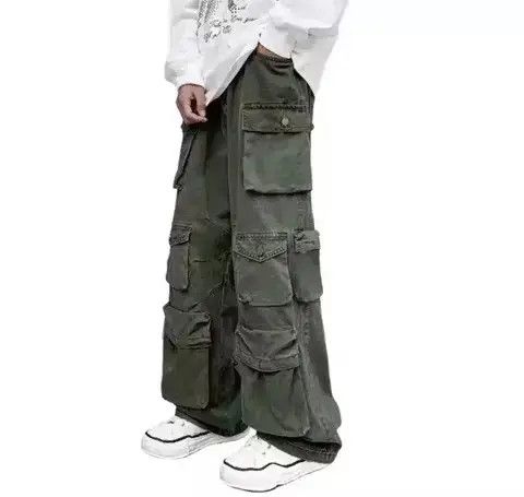Japanese Brand × Vintage Cargo Pants Green- Korean Streetwear Style Pants Size US 32 / EU 48 - 3 Thumbnail