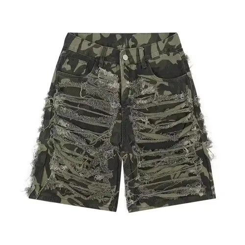 Vintage damaged fade ripped punk shorts Size US 34 / EU 50 - 4 Thumbnail