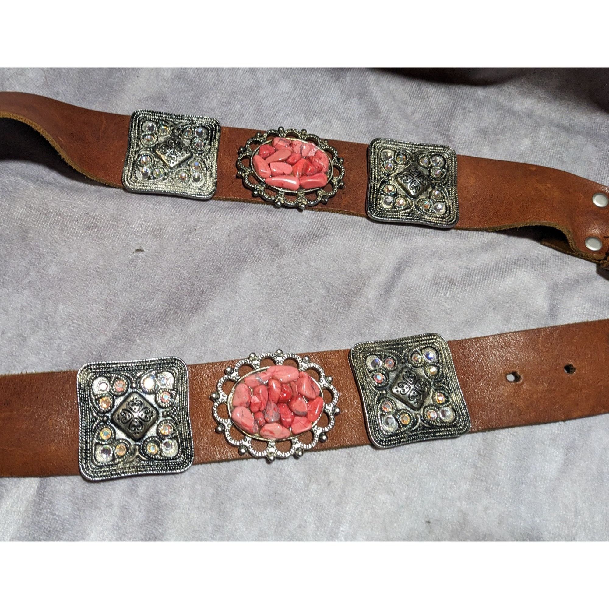 Other Cowgirl Glam Rhinestone And Gemstone Embellished Leather Bel Size ONE SIZE - 10 Thumbnail