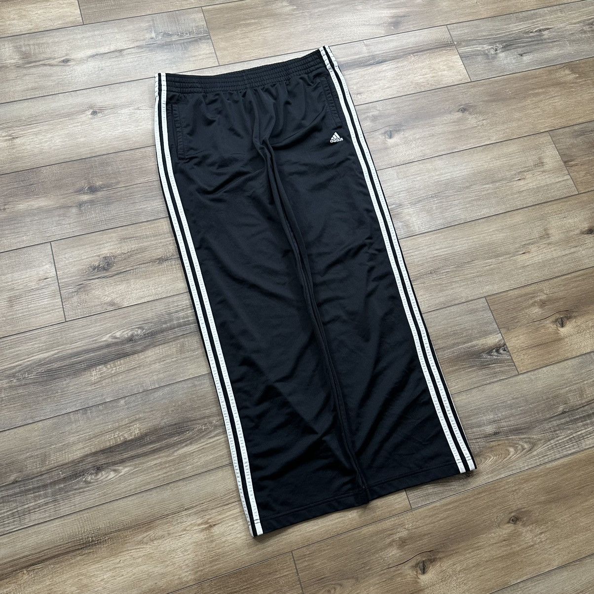 Adidas Vintage 2000s Adidas Striped Wide Leg Tear Away Track Pants Size US 35 - 3 Thumbnail