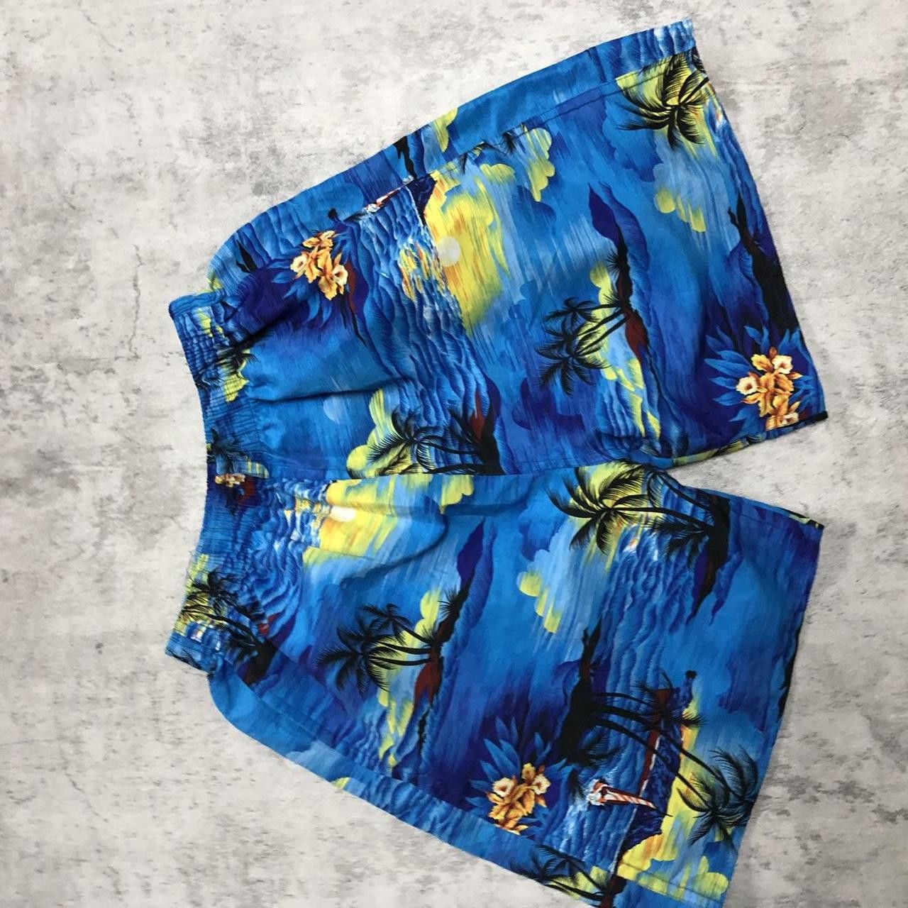 Other Blue and yellow Hawaiian swim trunks #HawaiianVibes Size US 30 / EU 46 - 1 Thumbnail