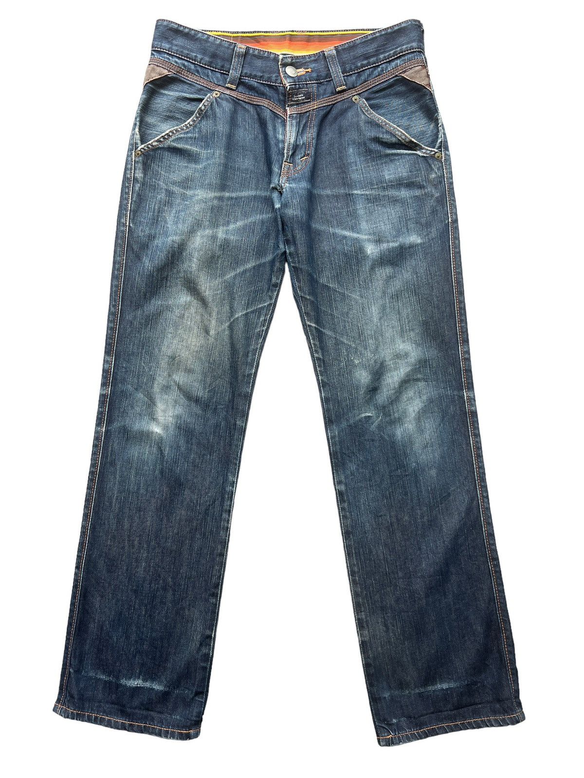 Vintage Edwin Distressed Rusty Straight Denim Jeans 33x33
