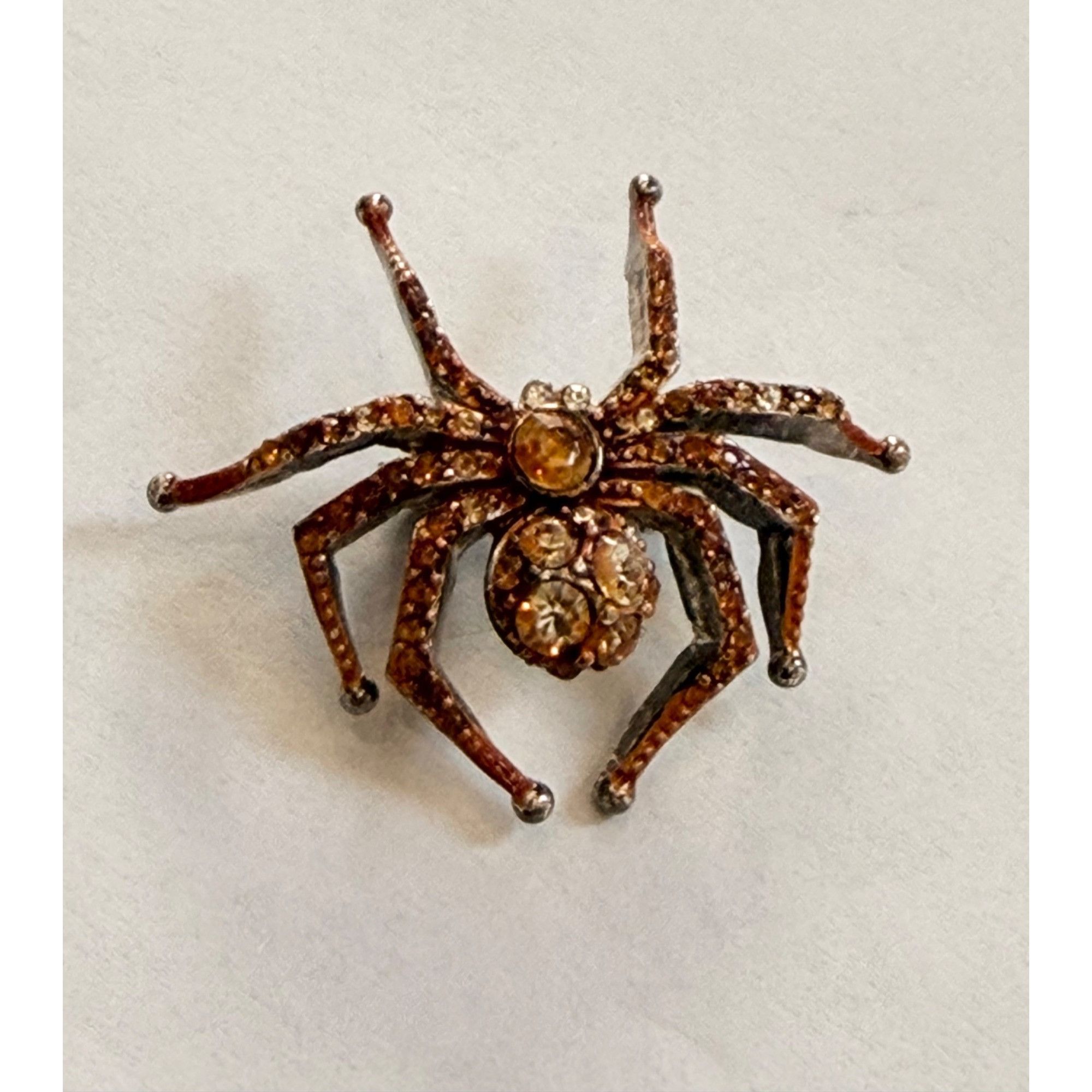 Other Spider-Shaped Rhinestone Brooch With Amber & Clear Crystals Size ONE SIZE - 1 Thumbnail