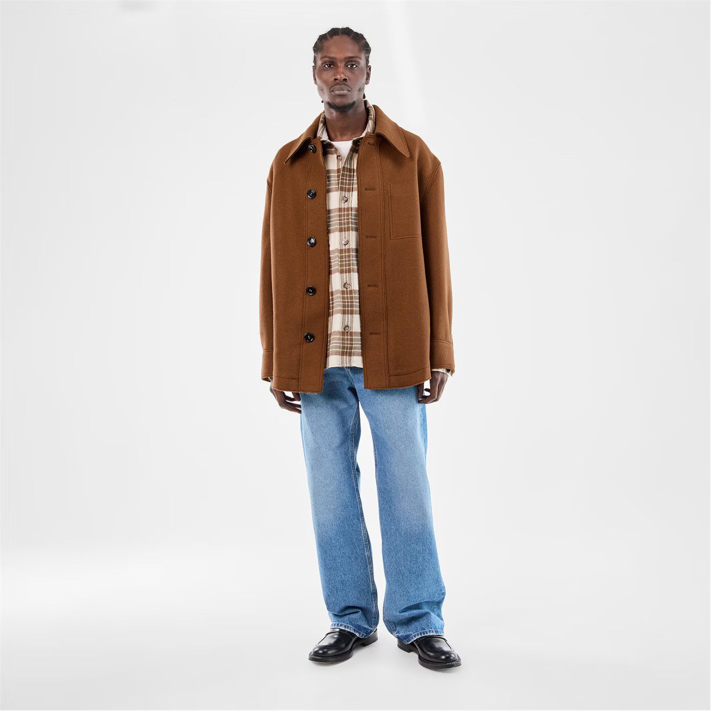 AMI o1g2r1mq0326 Wool Structured Overshirt in Noisette Size US L / EU 52-54 / 3 - 5 Thumbnail