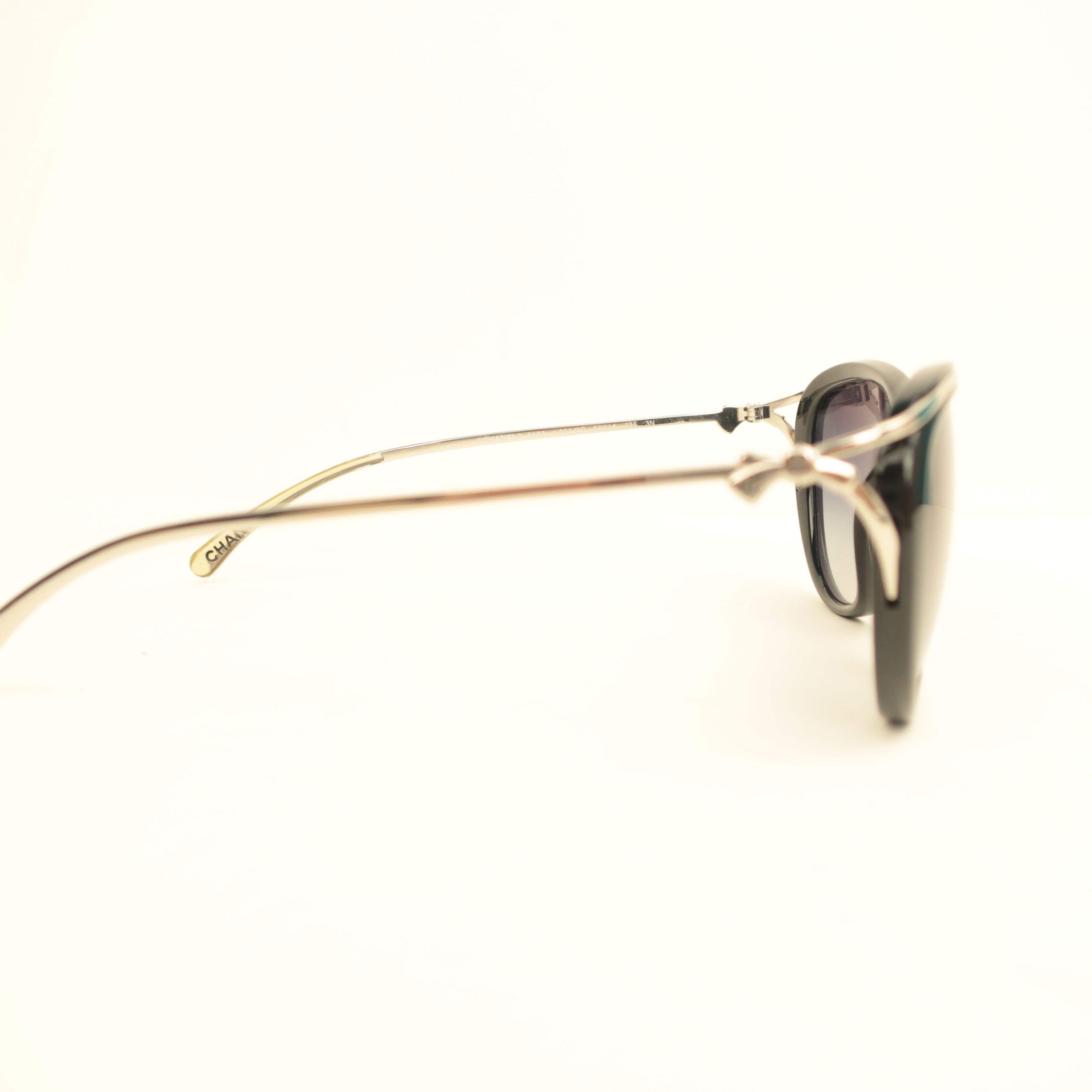 Chanel Chanel Cat Eye Bow Sunglasses Black Size ONE SIZE - 10 Thumbnail