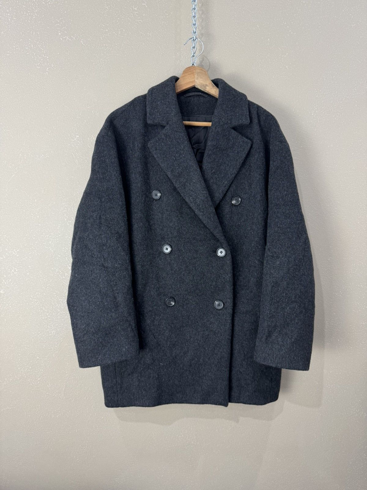 COS coat double breasted gray vintage wool