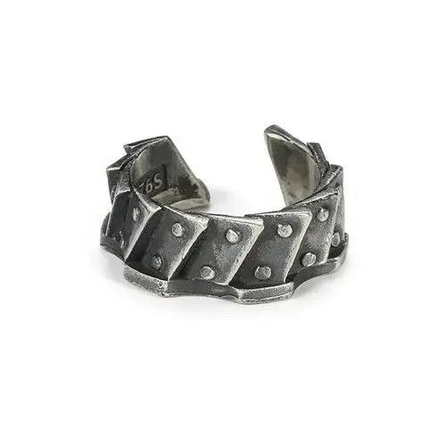 Vintage Machine Gear Pattern Men Index Finger Ring Size ONE SIZE - 3 Thumbnail