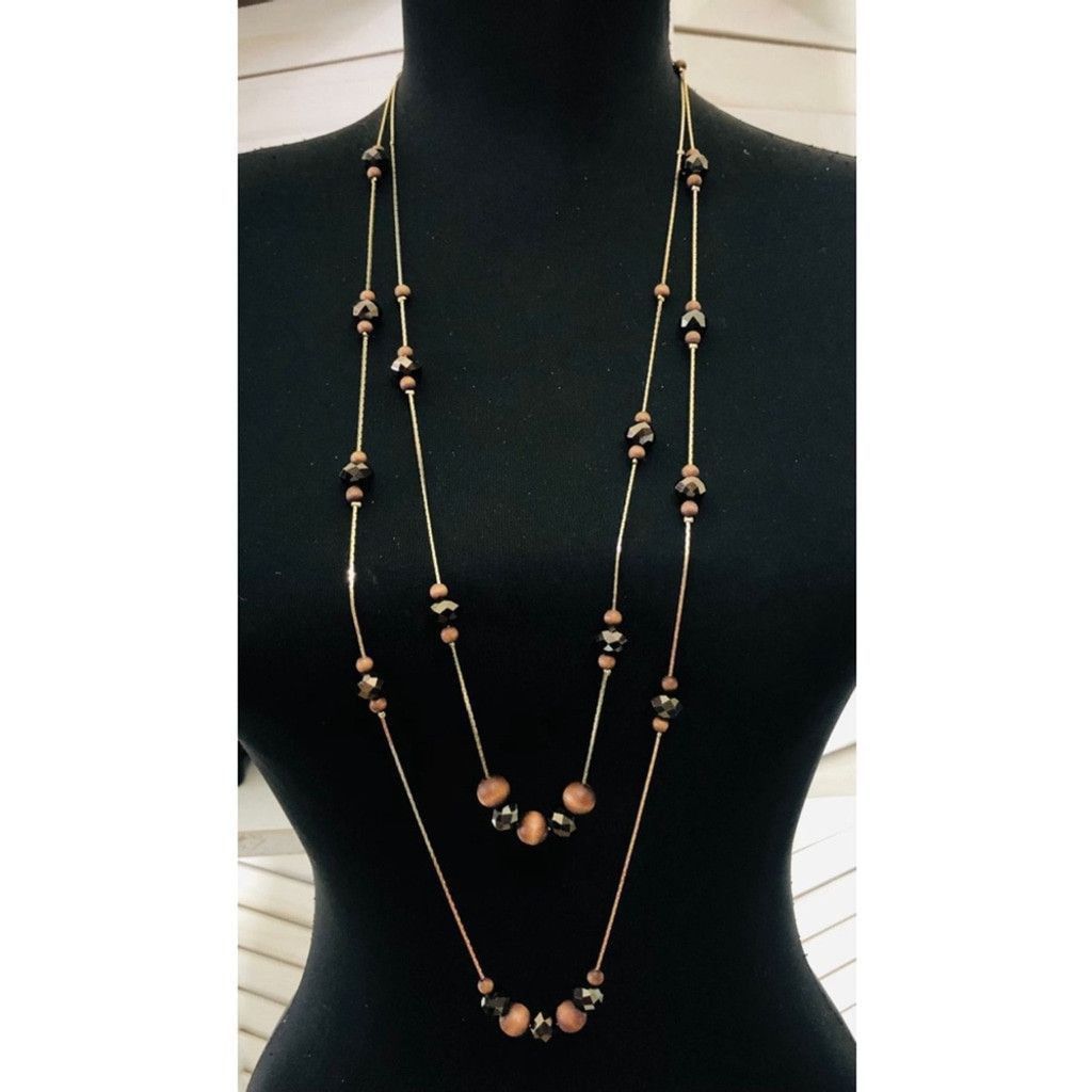 WE Fashion Double Strand Beaded Necklace Bracelet Earrings Set Jewelry Size ONE SIZE - 2 Thumbnail