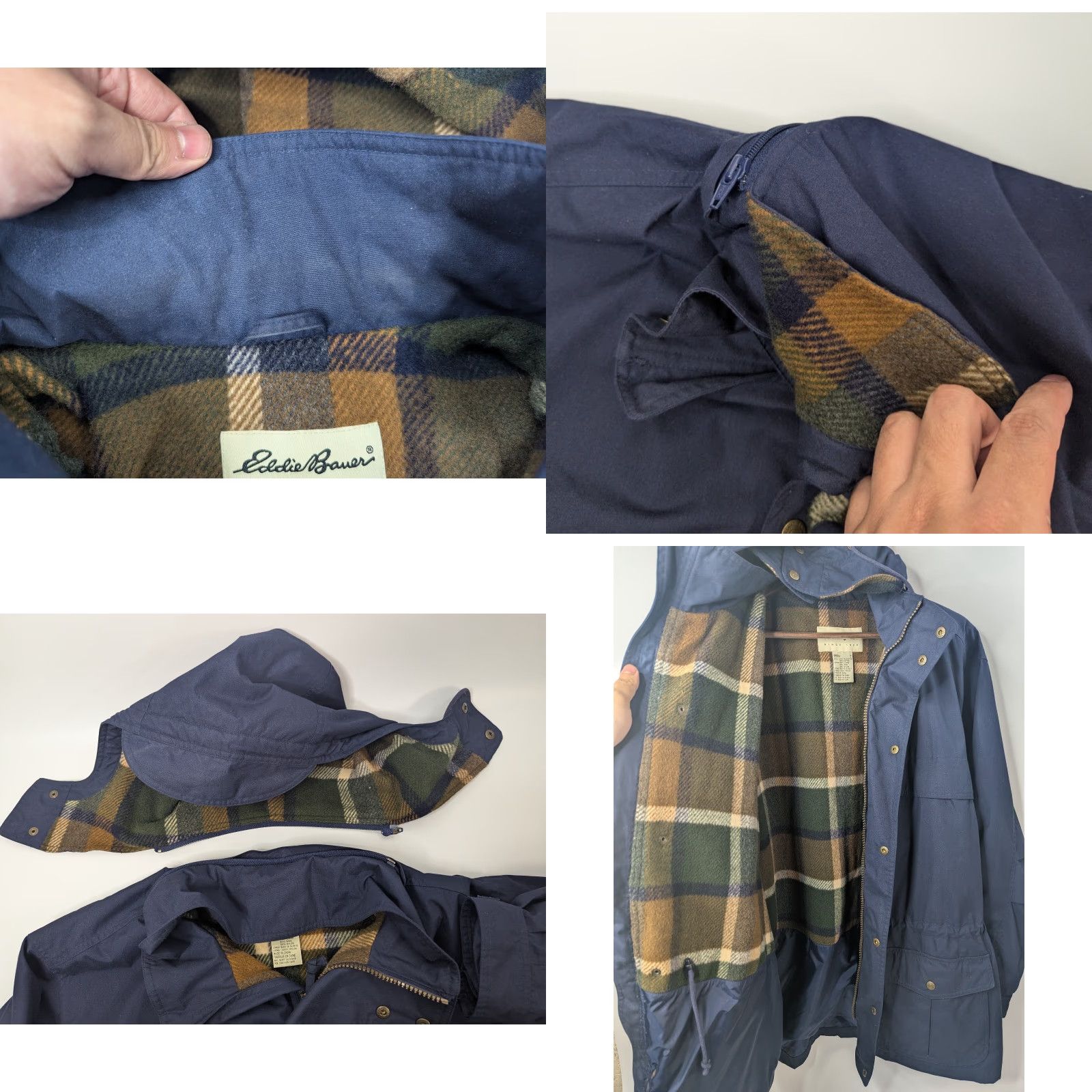 Eddie Bauer VINTAGE Eddie Bauer Mountain Parka Jacket Men L Navy Hooded Chore Wool Lined Size US L / EU 52-54 / 3 - 8 Thumbnail