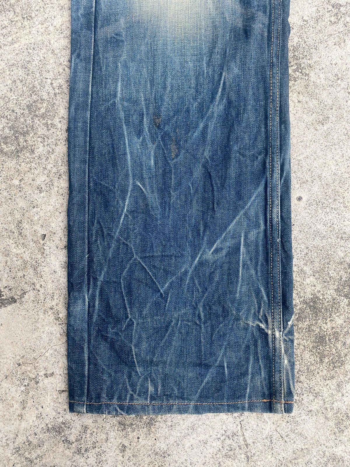 If Six Was Nine × Japanese Brand Flare Jeans Red Pepper Honeycomb Clawmark Splash Size US 33 - 4 Thumbnail